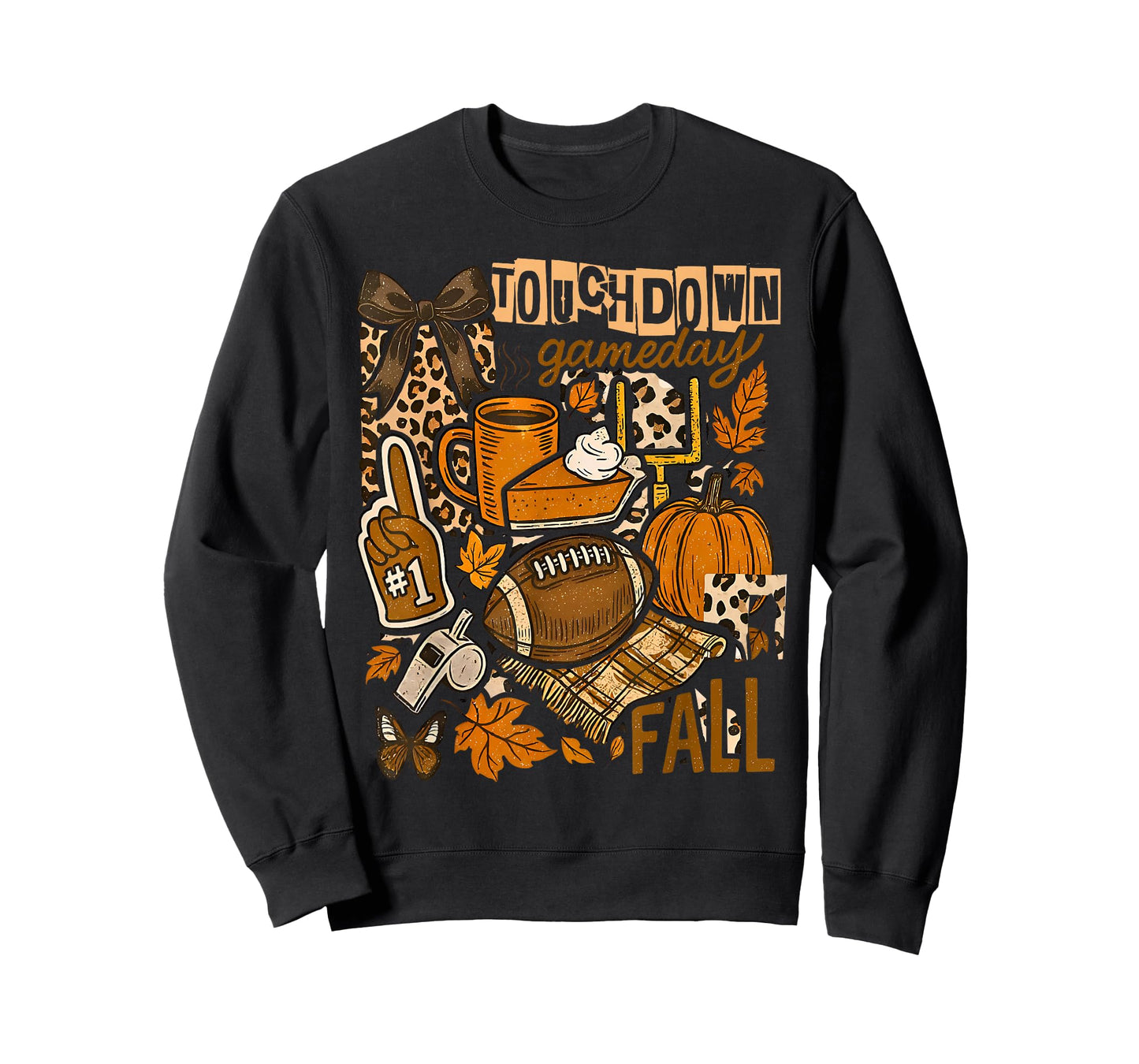 Touchdown Football Game Day Pumpkin Thanksgiving Autumn Fall T-Shirt
