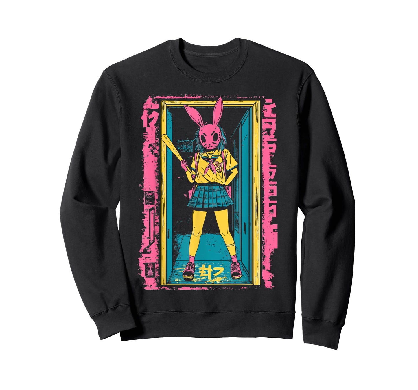 Creepy Girl Bunny Grunge Slasher Pastel Goth Anime Horror T-Shirt