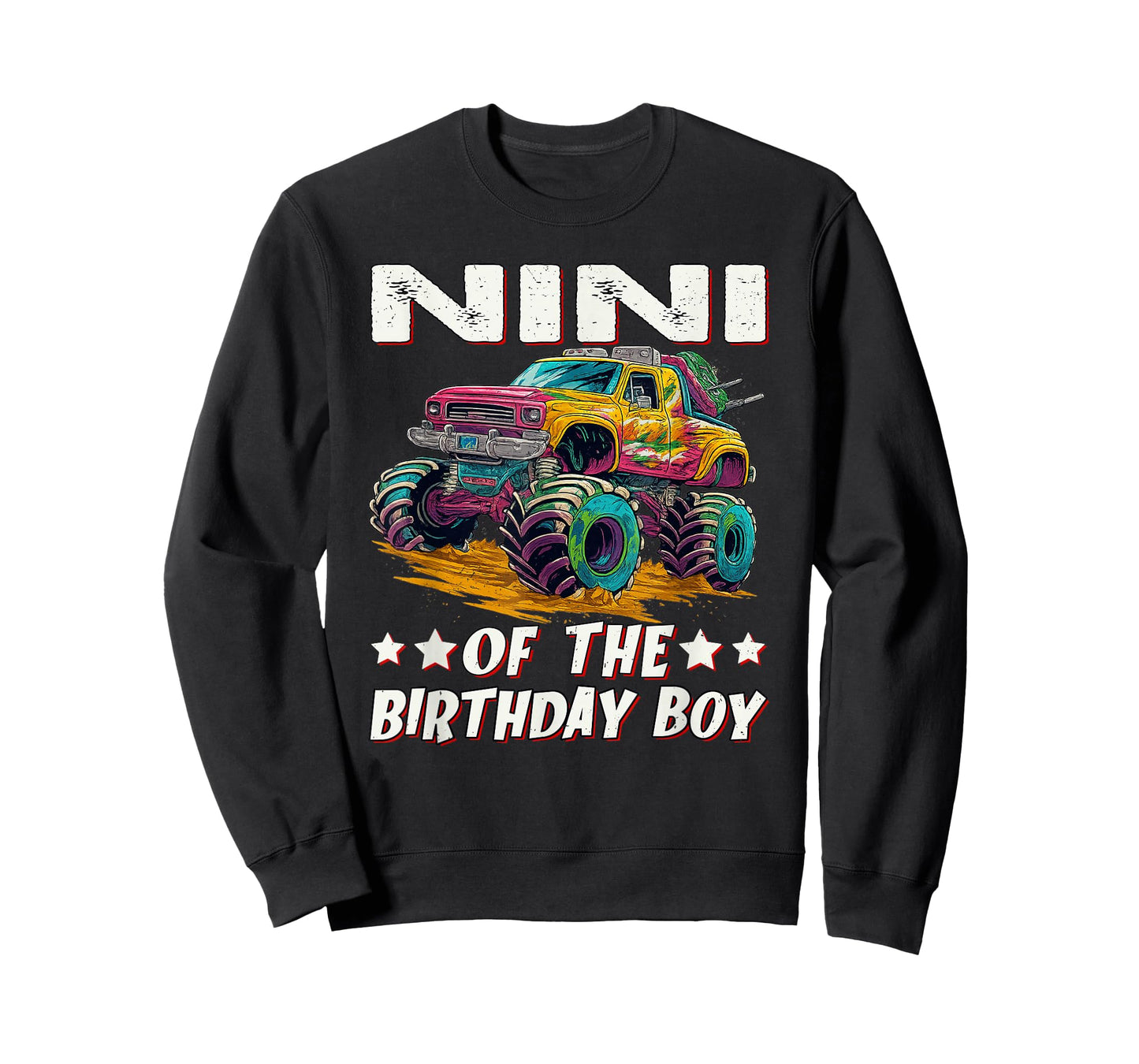 Nini of The Birthday Boy Monster Truck Birthday T-Shirt