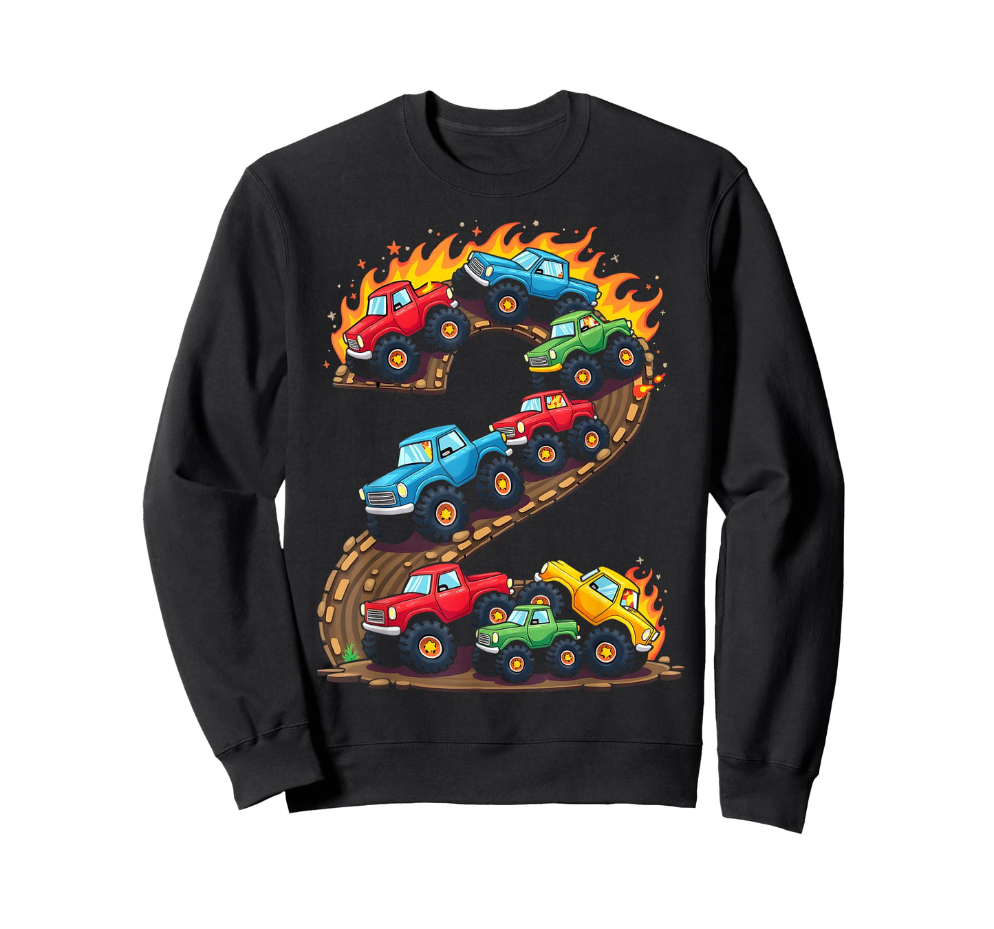 2 Year Old Monster Truck Boy Toddler 2nd Birthday Party T-Shirt