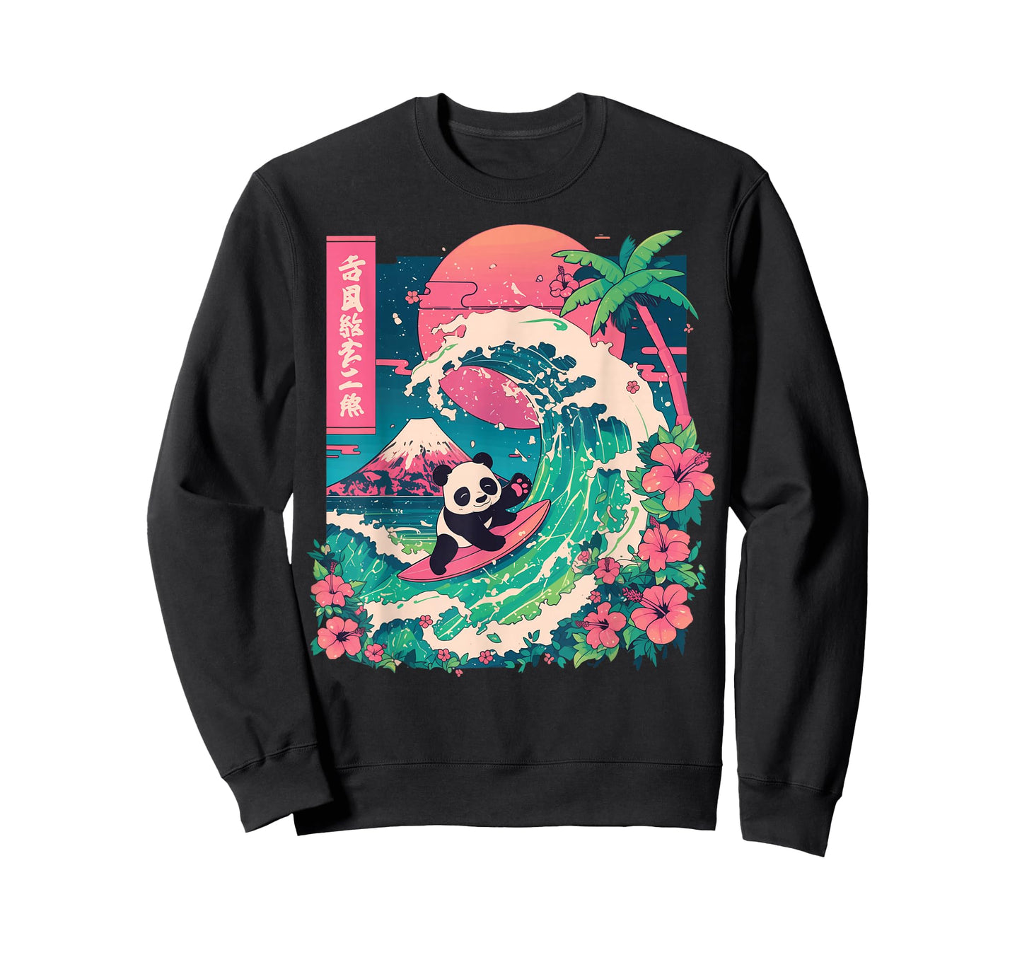 Panda Surfing Japanese Wave Great Wave T-Shirt