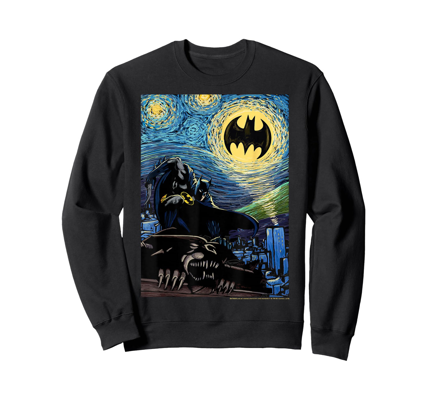 DC Comics Batman The Dark Knight Starry Night Style Poster T-Shirt