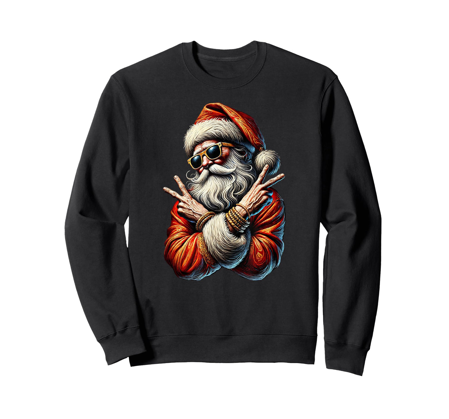 Santa Gangsta Bling Bling Christmas Cool Yule T-Shirt