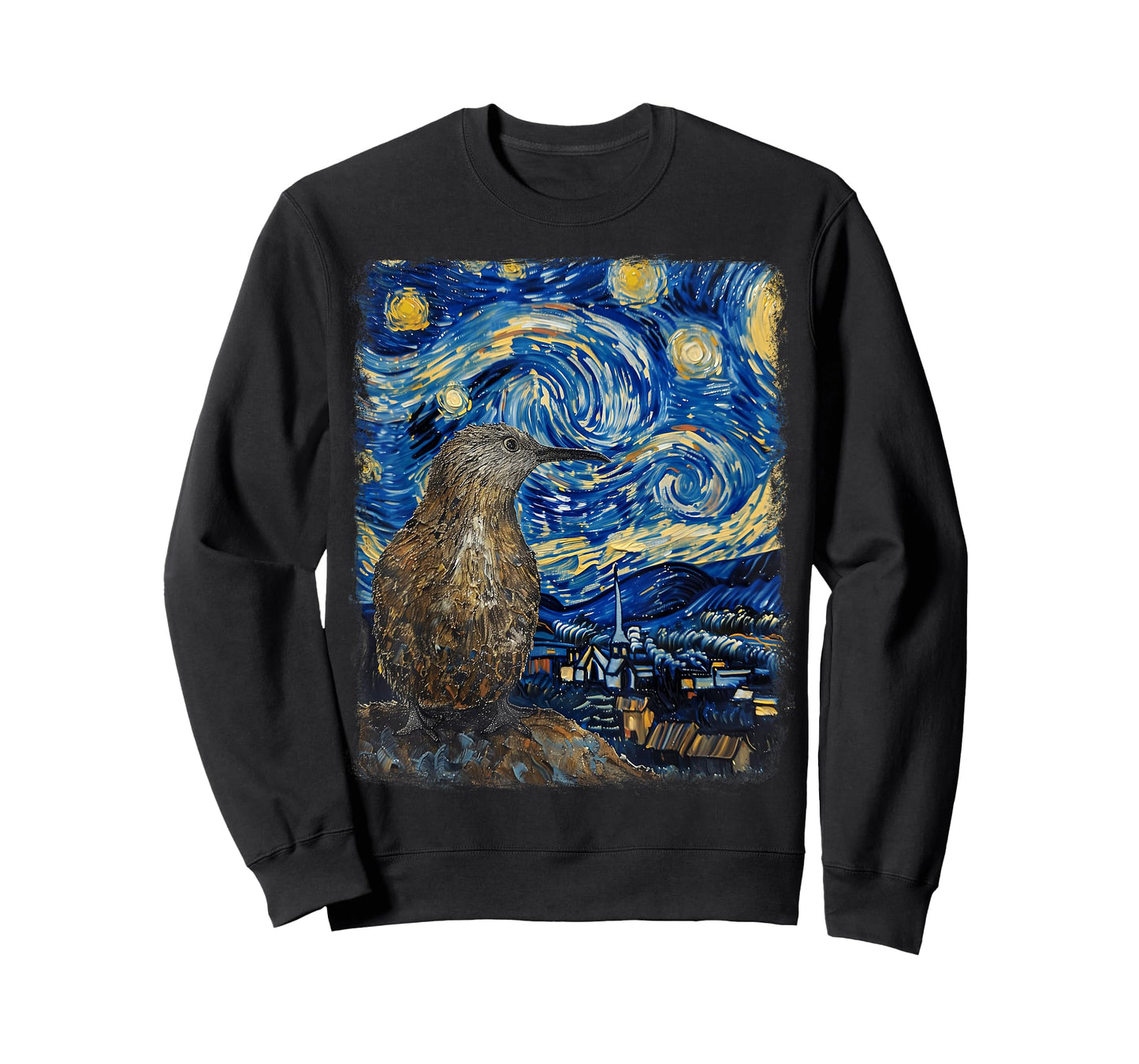 Kiwi Bird New Zealand Starry Night Painting T-Shirt