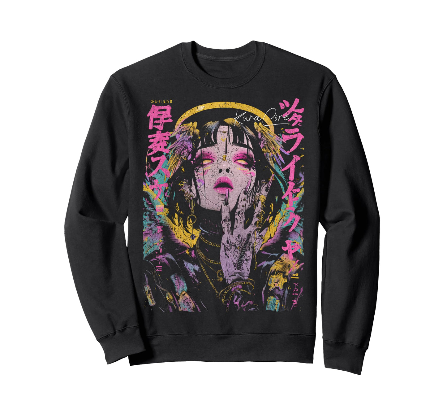 Japanese Streetwear Cyberpunk Angel Y2K Techwear Manga Anime T-Shirt