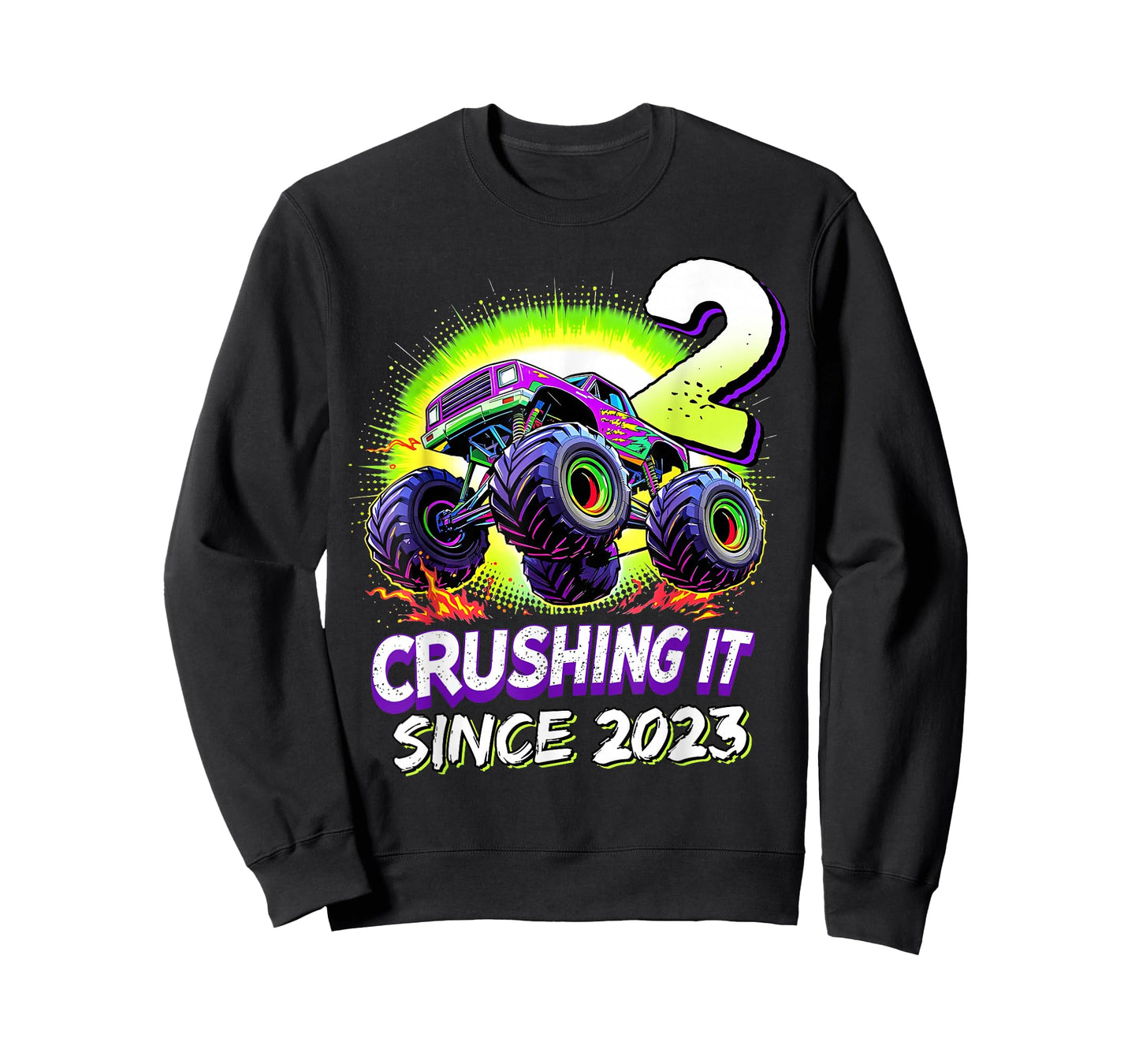 Crushing It Since 2023 2nd Birthday Monster Truck Bday Boy T-Shirt