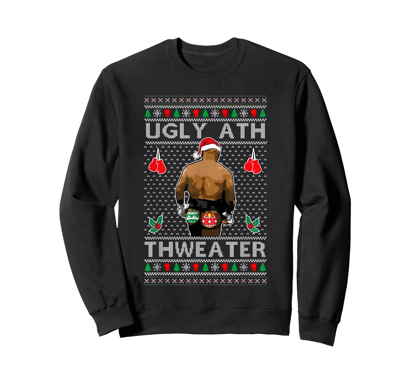 Funny Santa Boxing Ugly Ath Sweater Merry Christmas T-Shirt