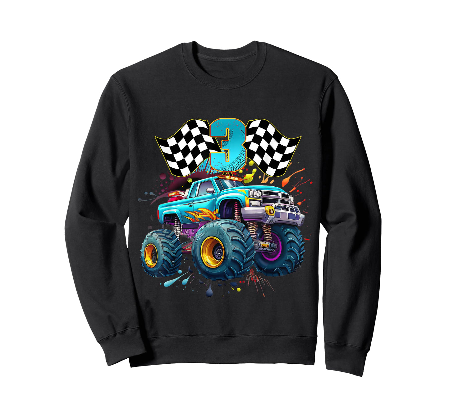 Monster Truck 3 Years Old Boy 3rd Awesome Birthday Party T-Shirt