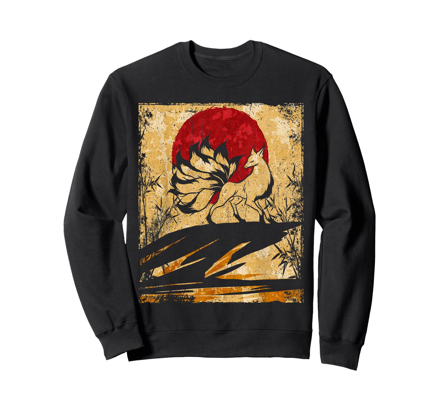 Nine Tailed Fox Japanese Art Retro T-Shirt