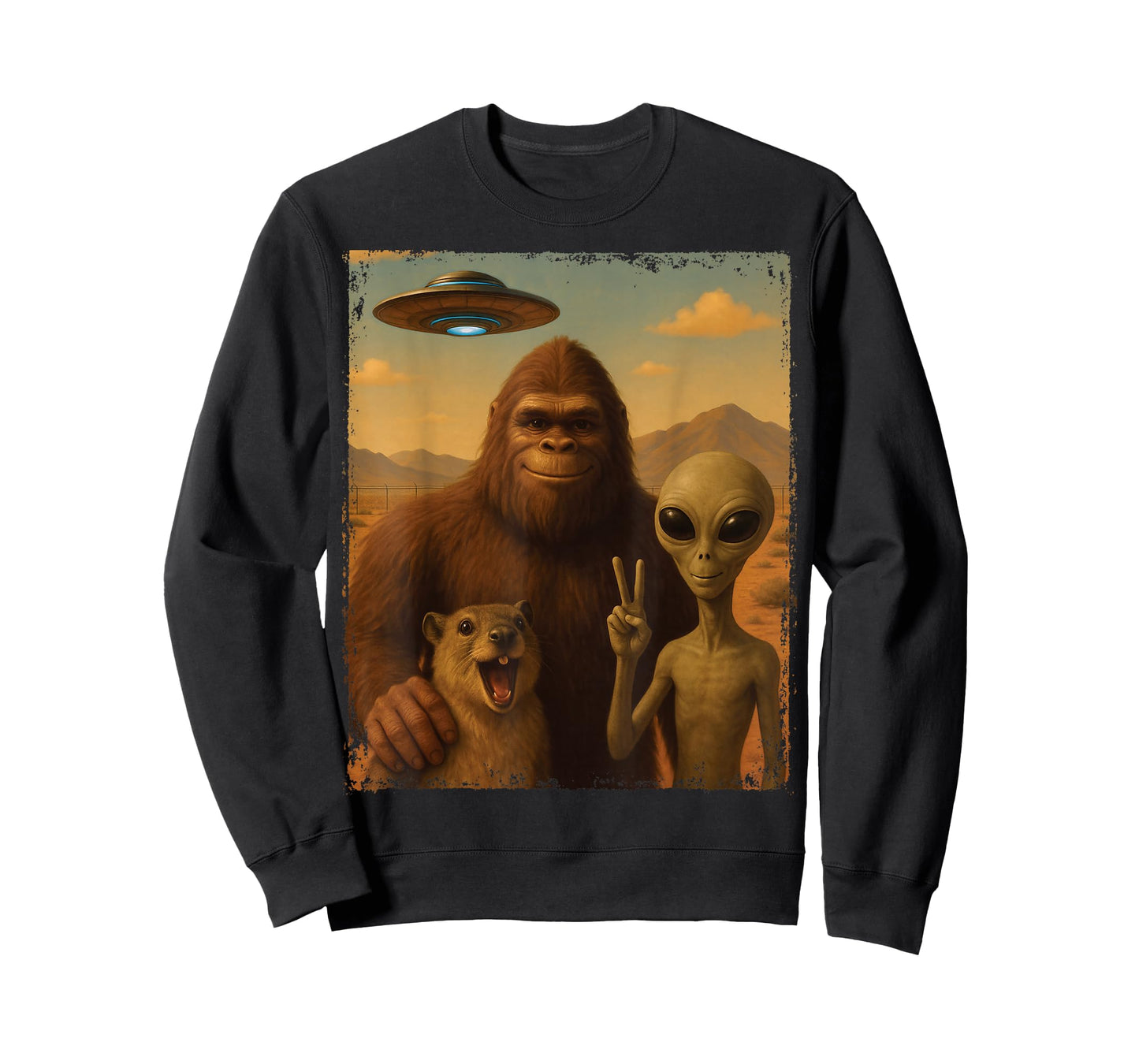 Funny Rock Hyrax Awawa Bigfoot Alien Selfie UFO Area 51 T-Shirt