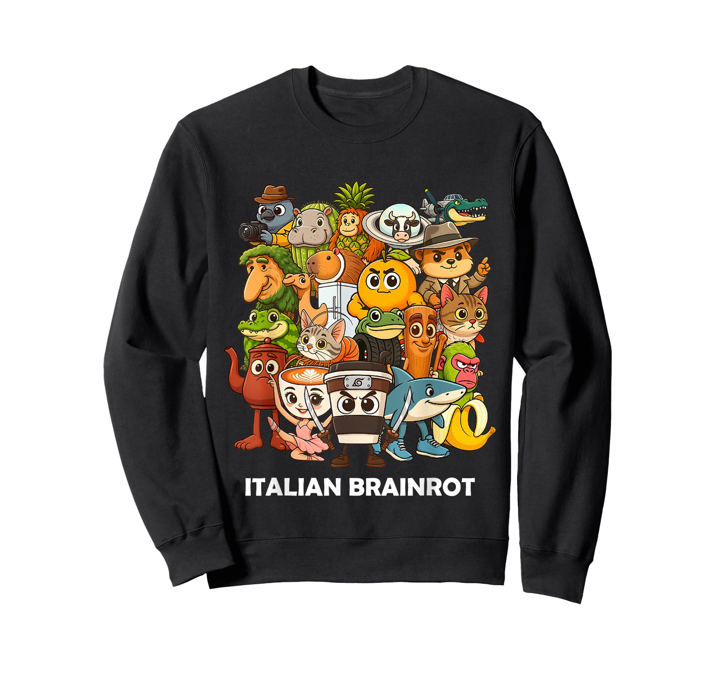 Italian Brainrot Meme All Character Kawaii Japan Anime Style T-Shirt