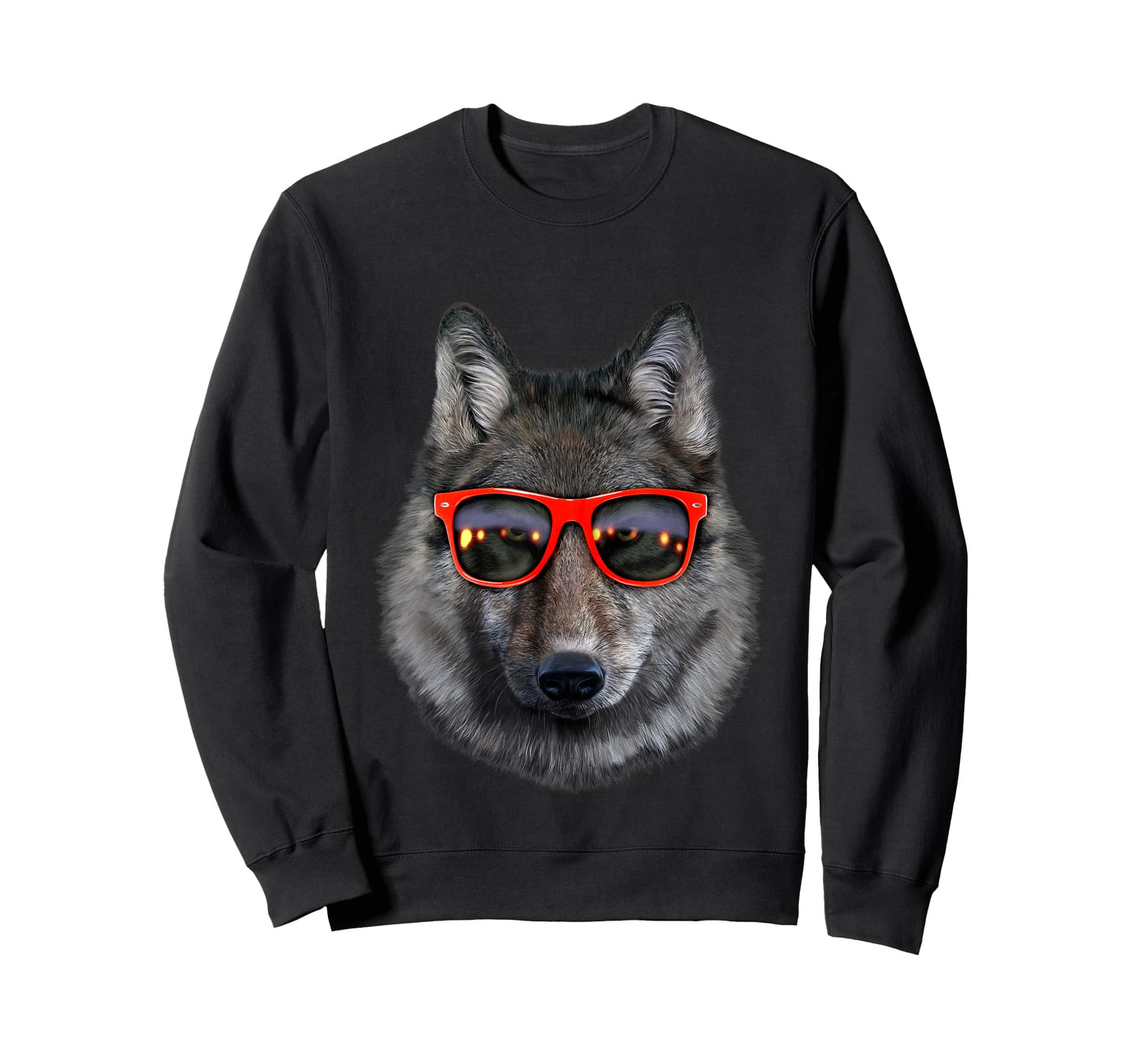 Wolf in Retro Sunglass Frame, Wolves T-Shirt