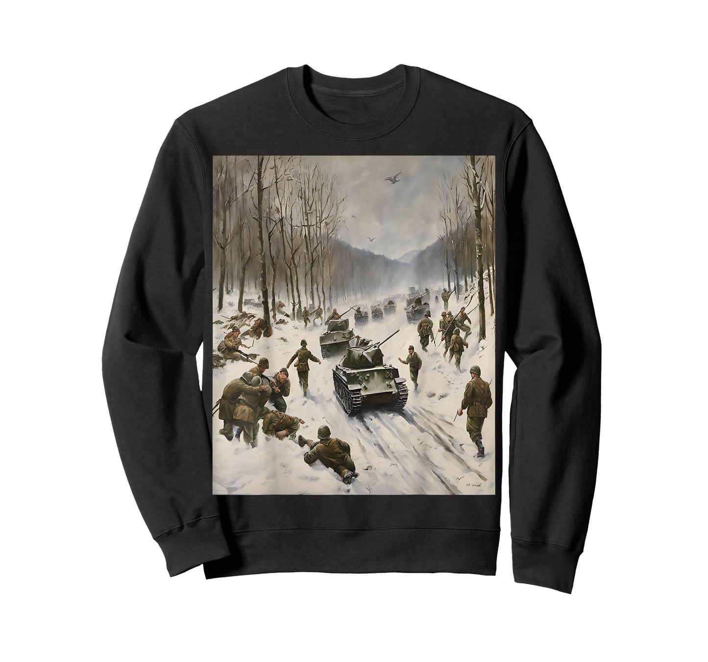 Battle Of The Bulge Winter Warfare Art T-Shirt