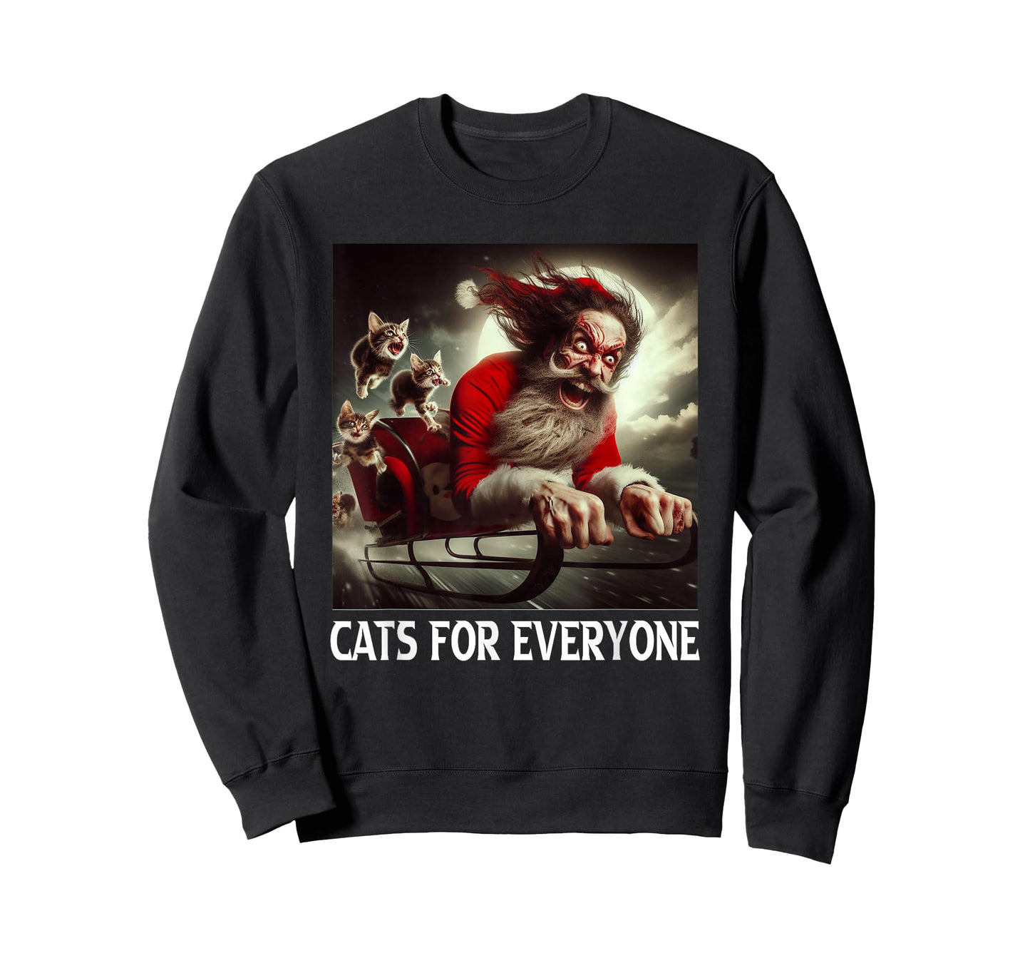Cats For Everyone Crazy Santa Claus Funny Christmas Cat Men Women T-Shirt