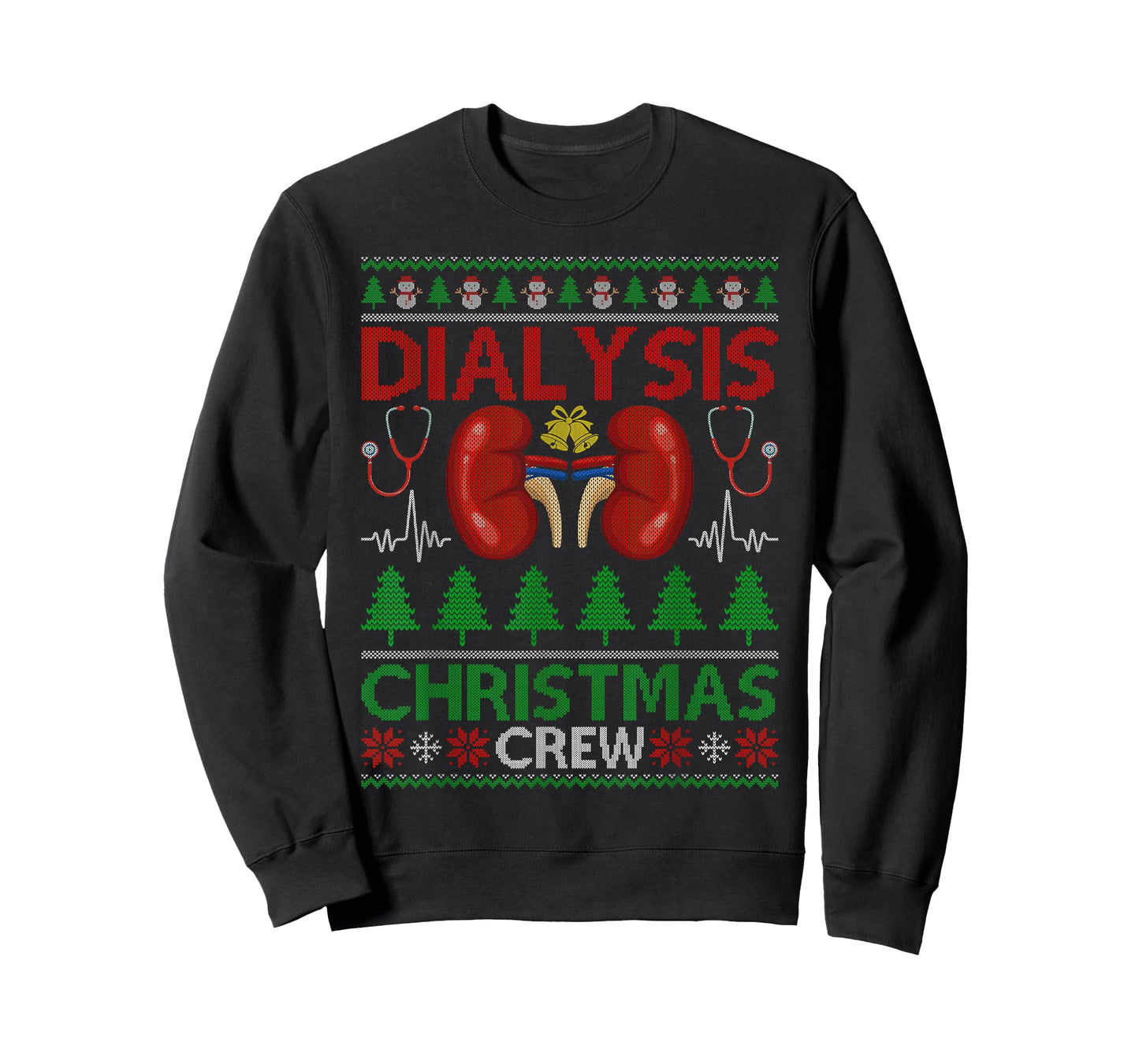Dialysis Christmas Crew Ugly Xmas Sweater Nephrology Nurses T-Shirt