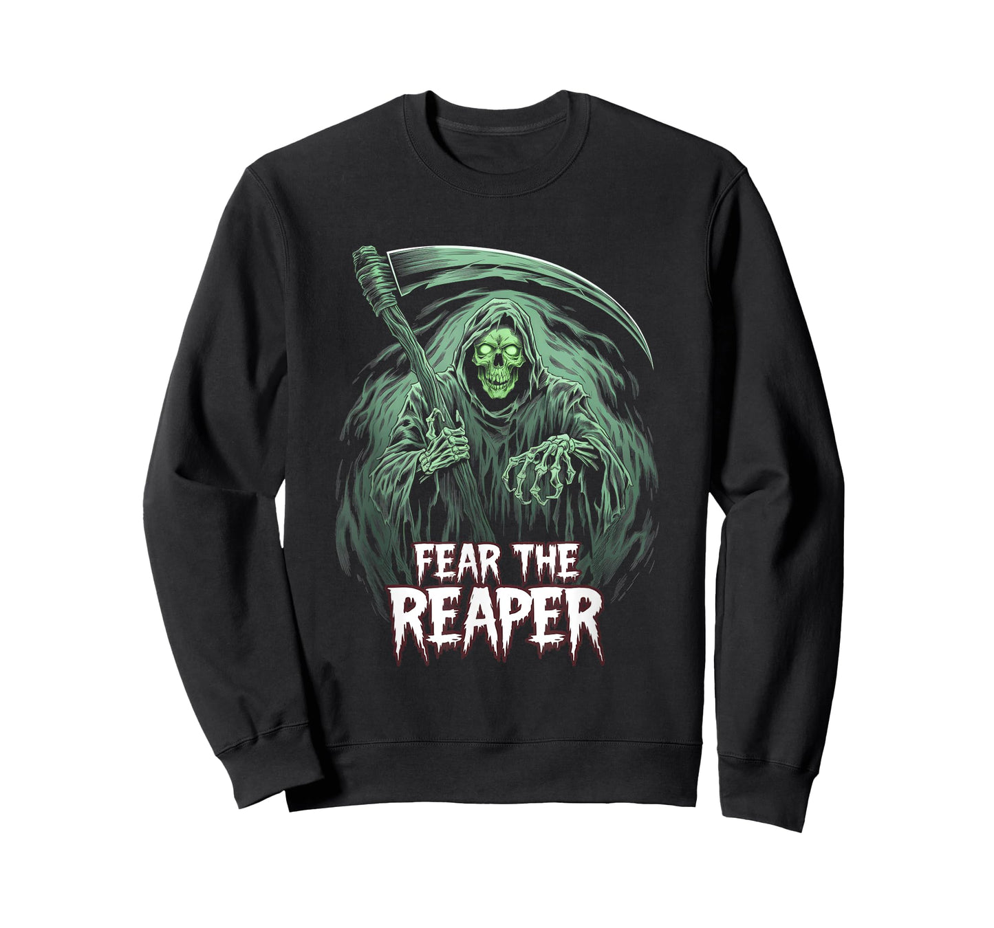 Grim Reaper Fear the Reaper Swirling Fog Art Horror Fans T-Shirt