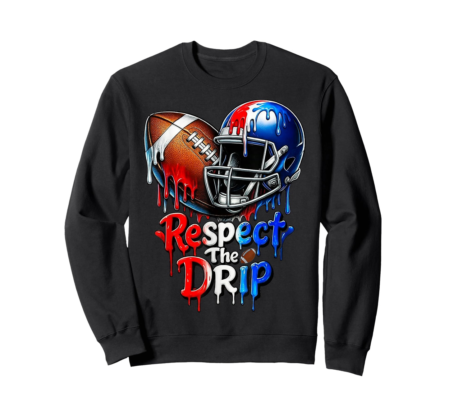 Respect The Drip Football Drip Boys Ice Cream Drip Sprinkle T-Shirt