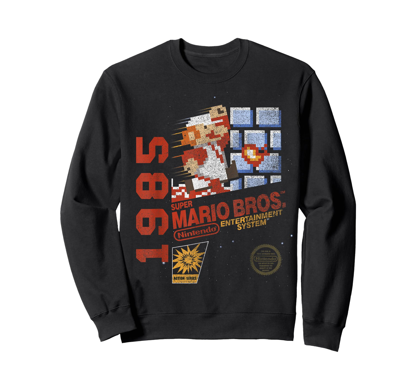 Super Mario Bros NES 1985 Retro 8-Bit Nintendo Game Cover T-Shirt