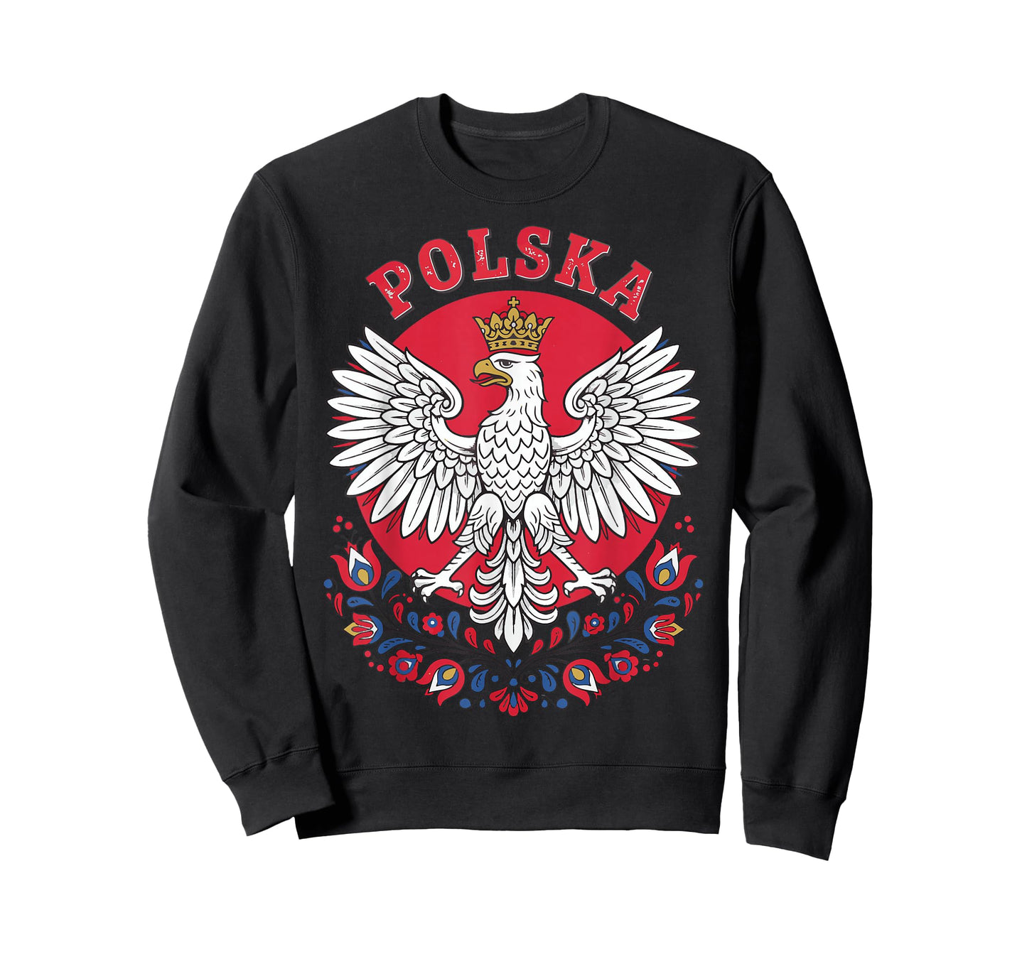 Polska White Eagle Folk Art Polish Symbol Design T-Shirt