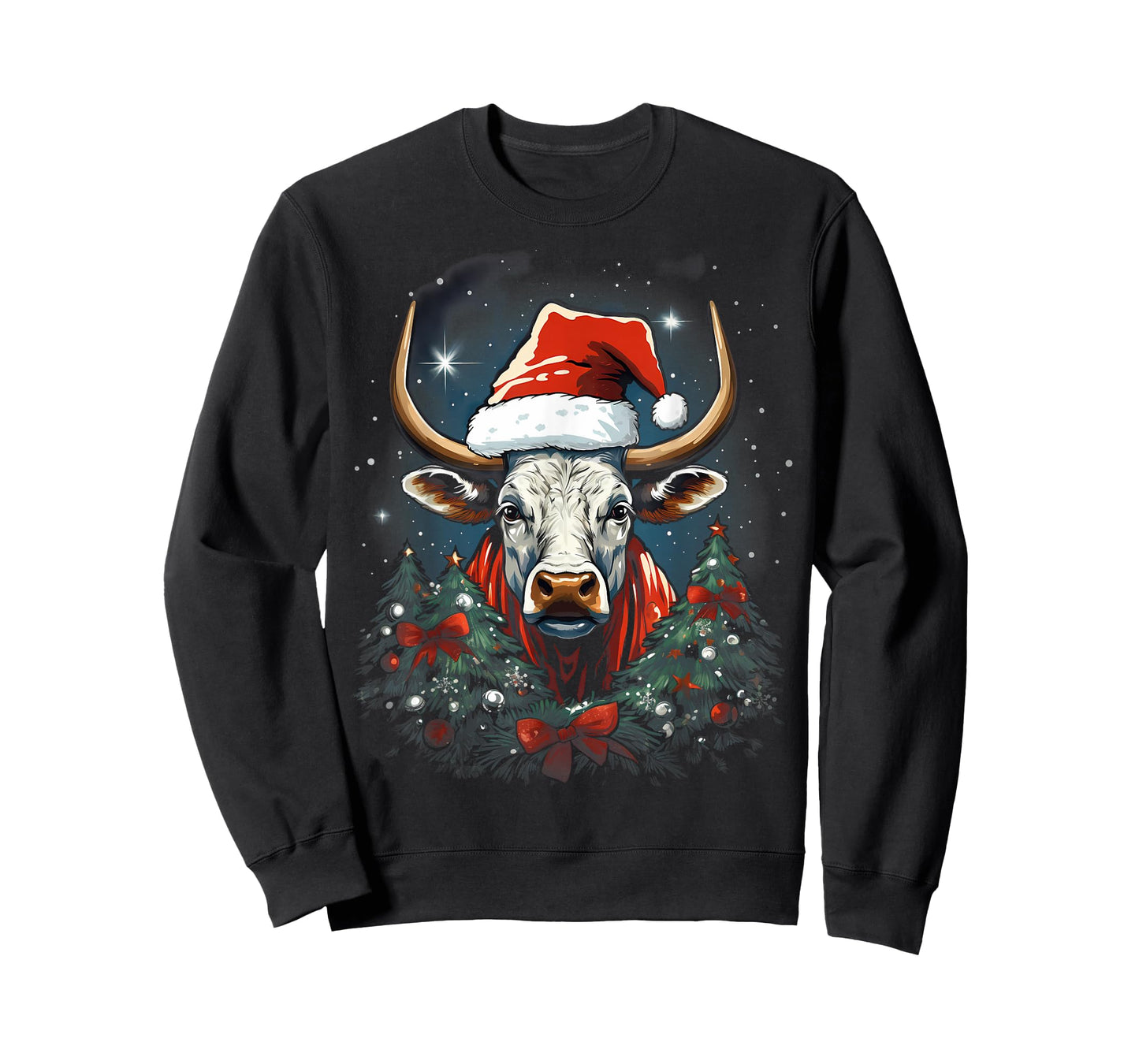 Xmas Texas Longhorn Bull Christmas T-Shirt