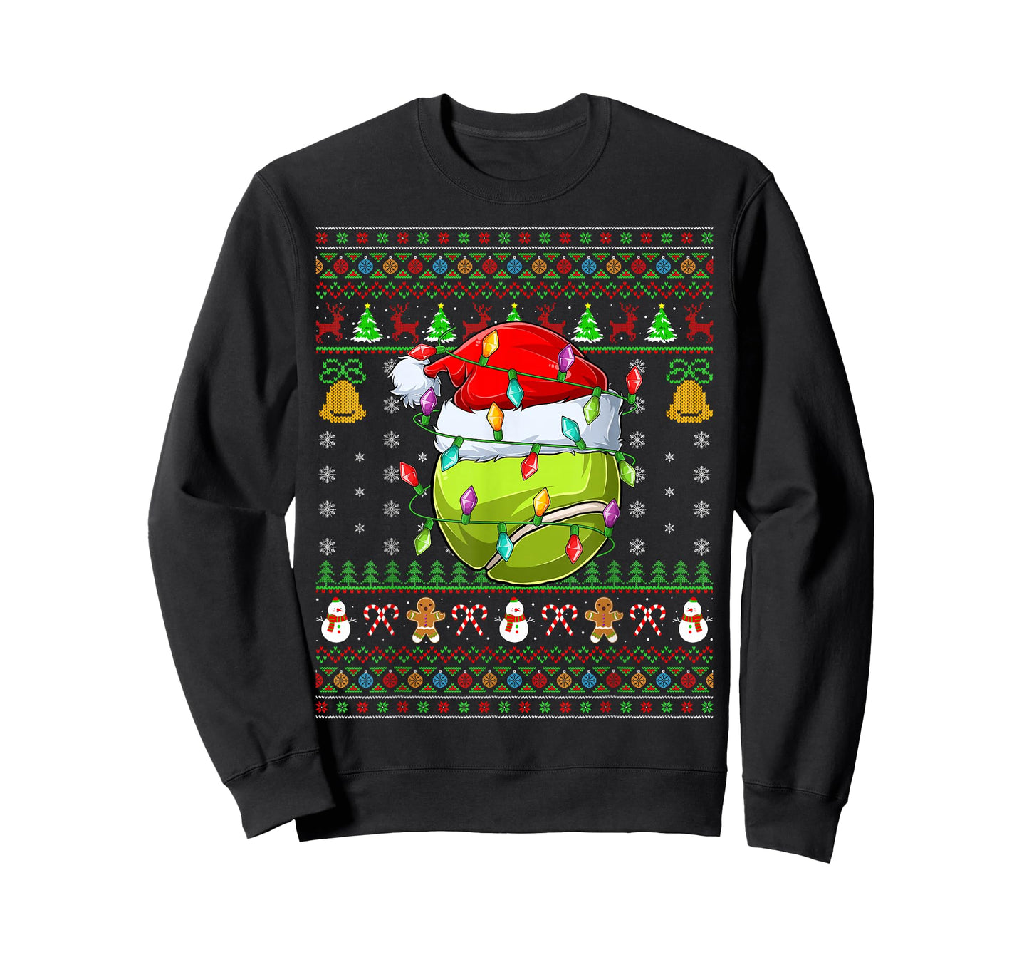 Tennis Ball Ugly Christmas Sweater Sports Player Funny Xmas T-Shirt