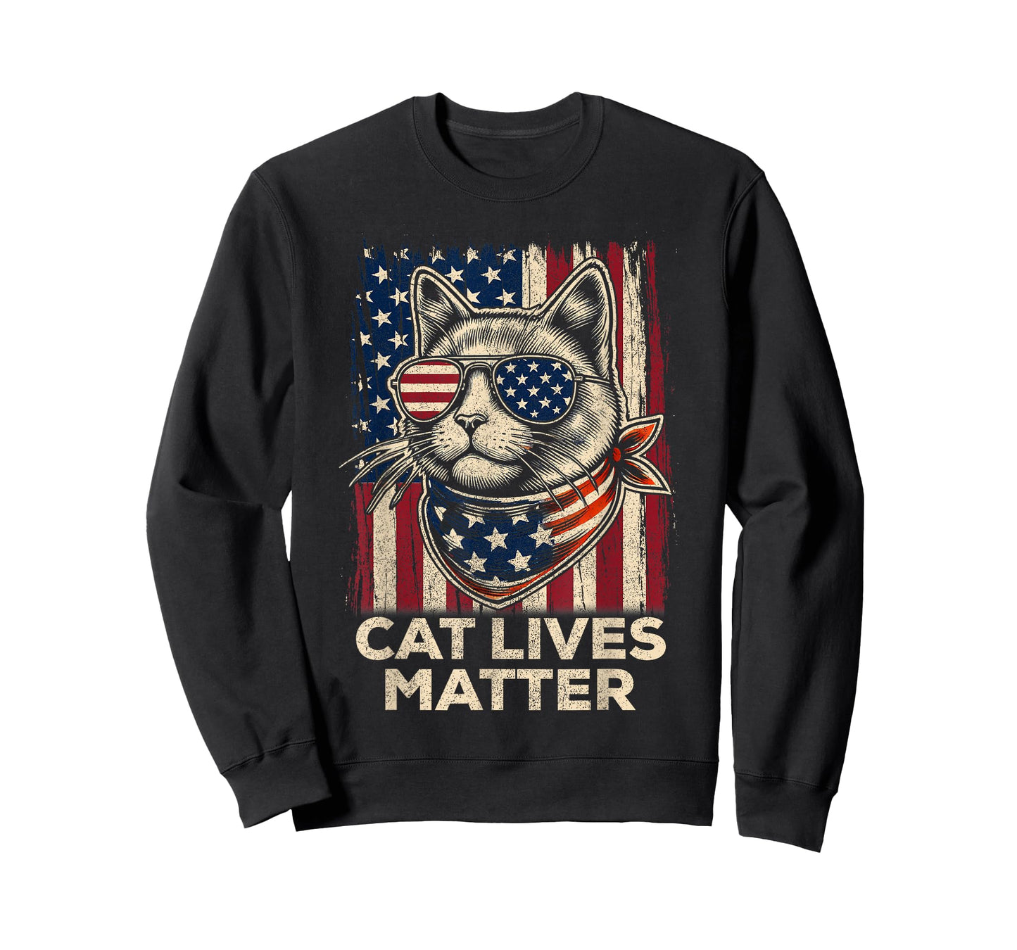 American Flag Glasses Cat Lives Matter Trump 2024, Trump Cat T-Shirt