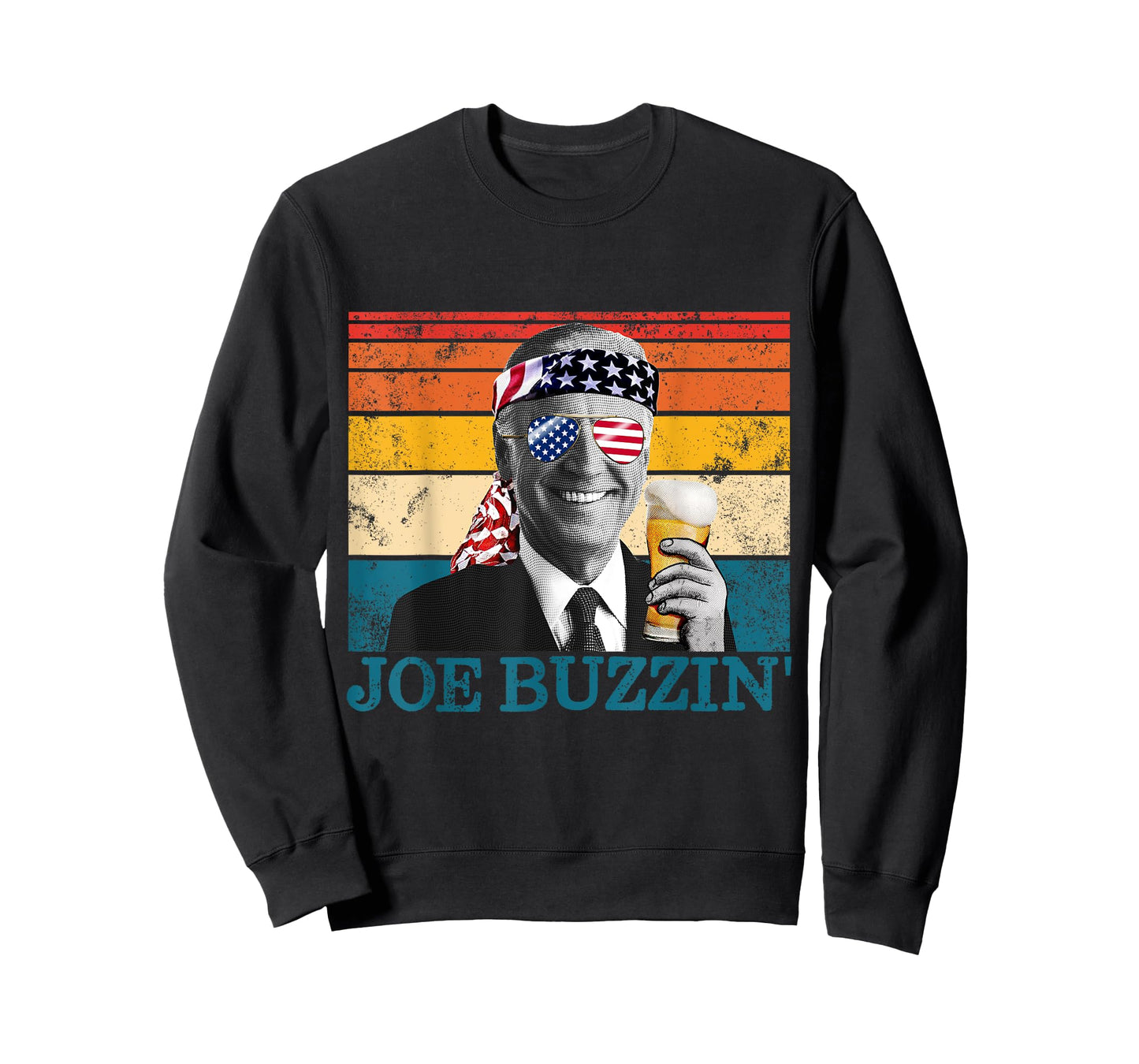 Joe Buzzin' 4th Of July Retro Drinking President Joe Biden T-Shirt for Women Men