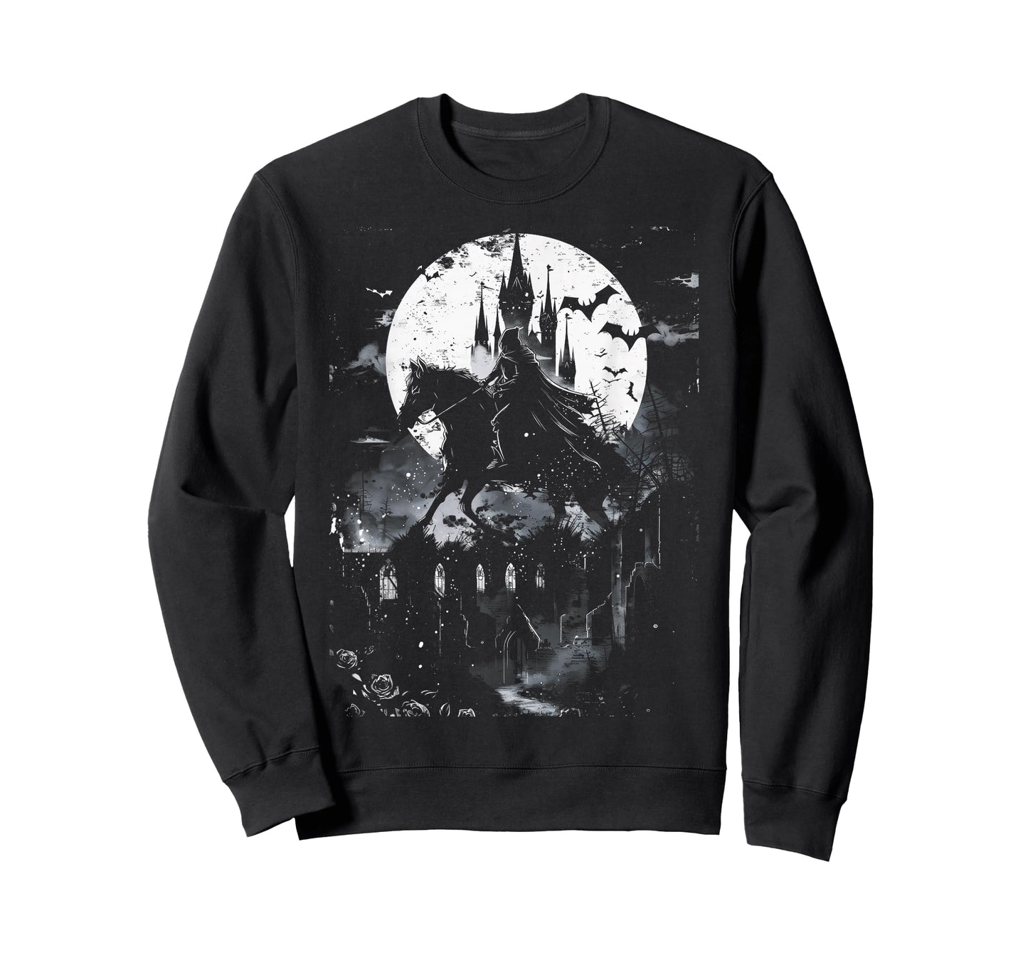 Anime European Goth Castle Landscape Mountain Moonlight T-Shirt