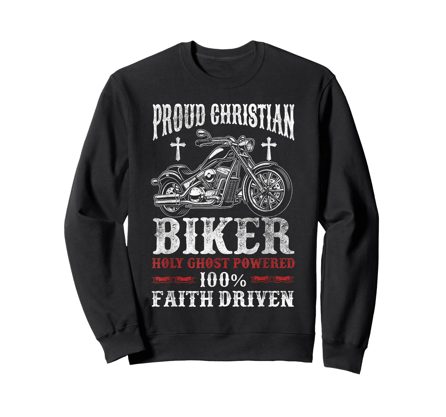 Motorcycle Proud Christian Biker Faith Driven T-Shirt