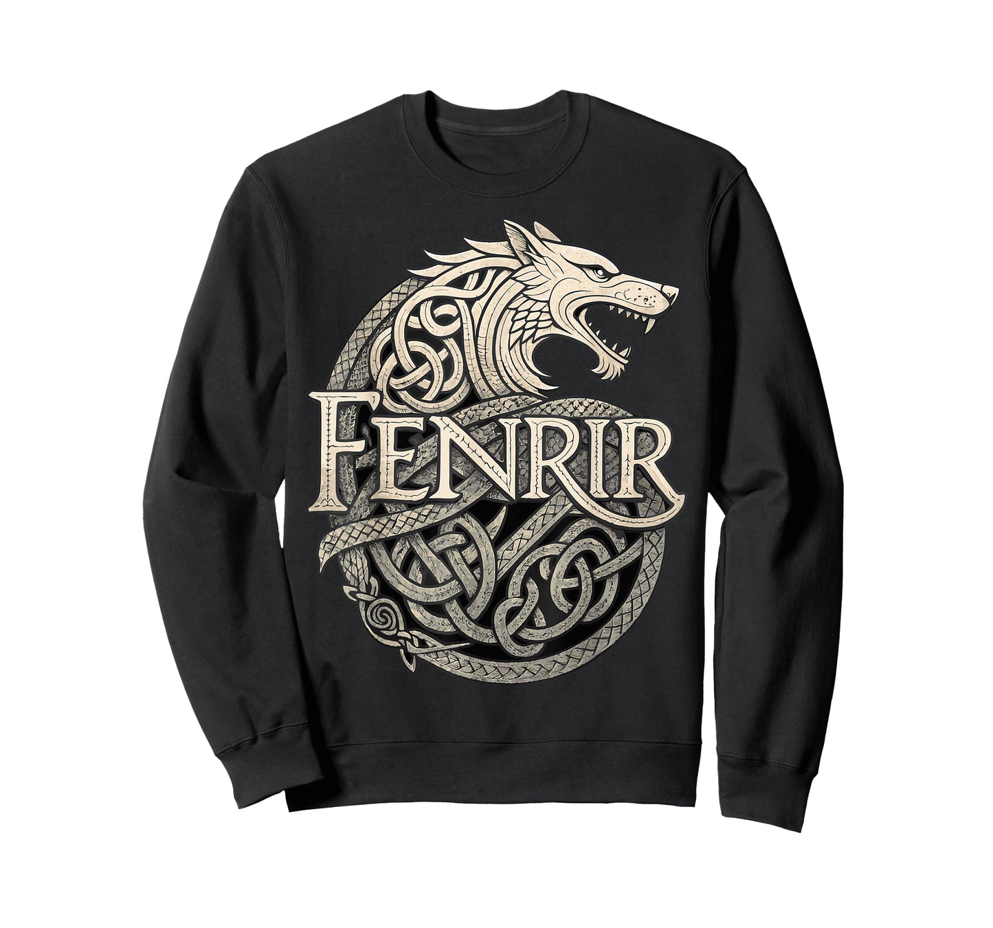 Fenrir Viking Wolf – Norse Knotwork Mythology T-Shirt