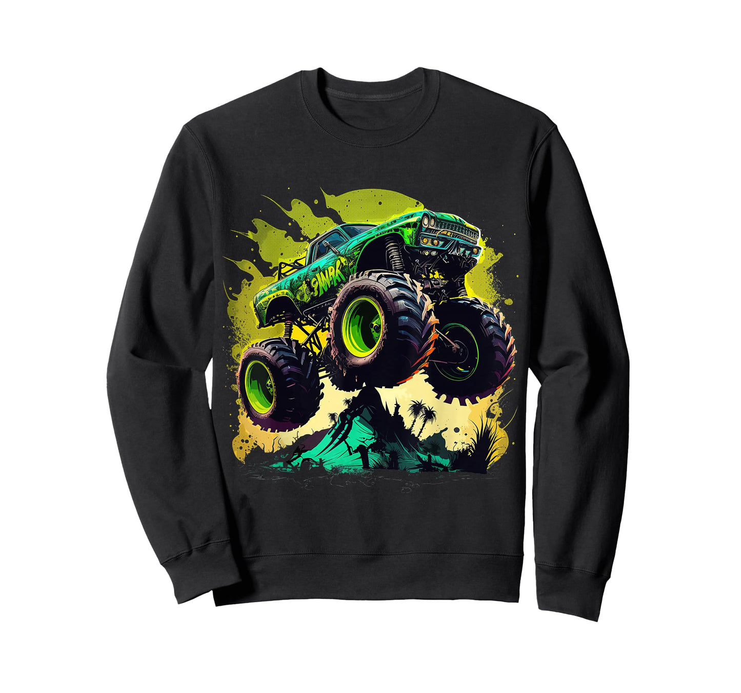 Retro Vintage Monster Truck Retro Sunset Monster Truck Boys T-Shirt