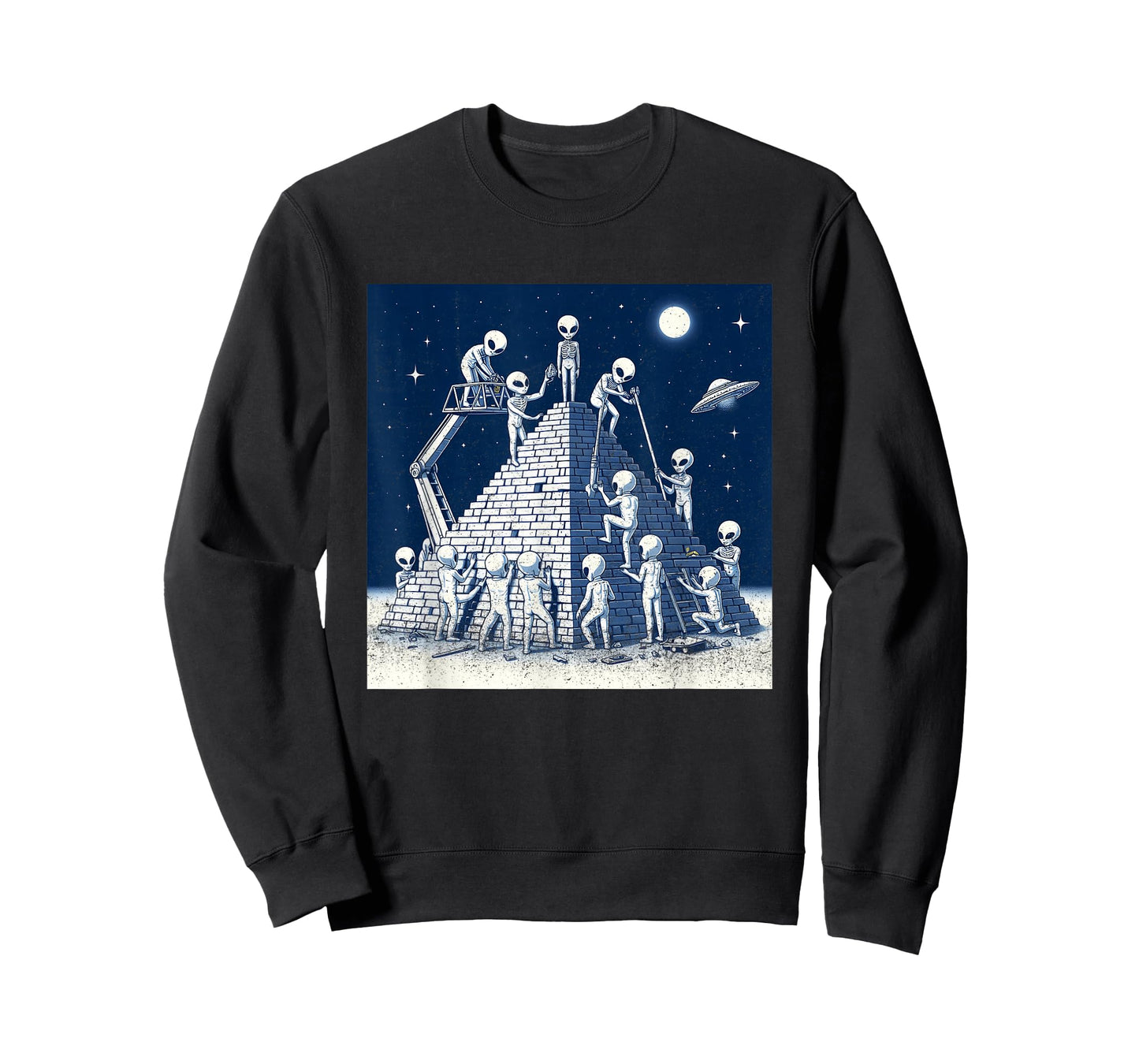 Aliens Building Pyramid T-Shirt