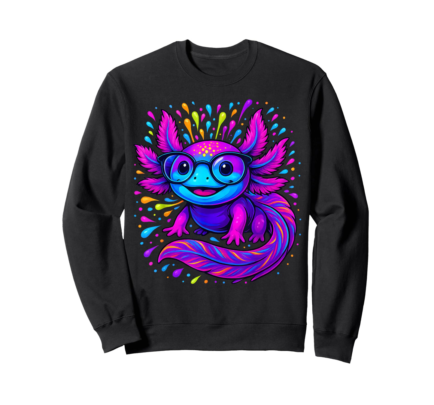 Axolotl Beautiful Colorful Art Axolotl Men Women Kids T-Shirt