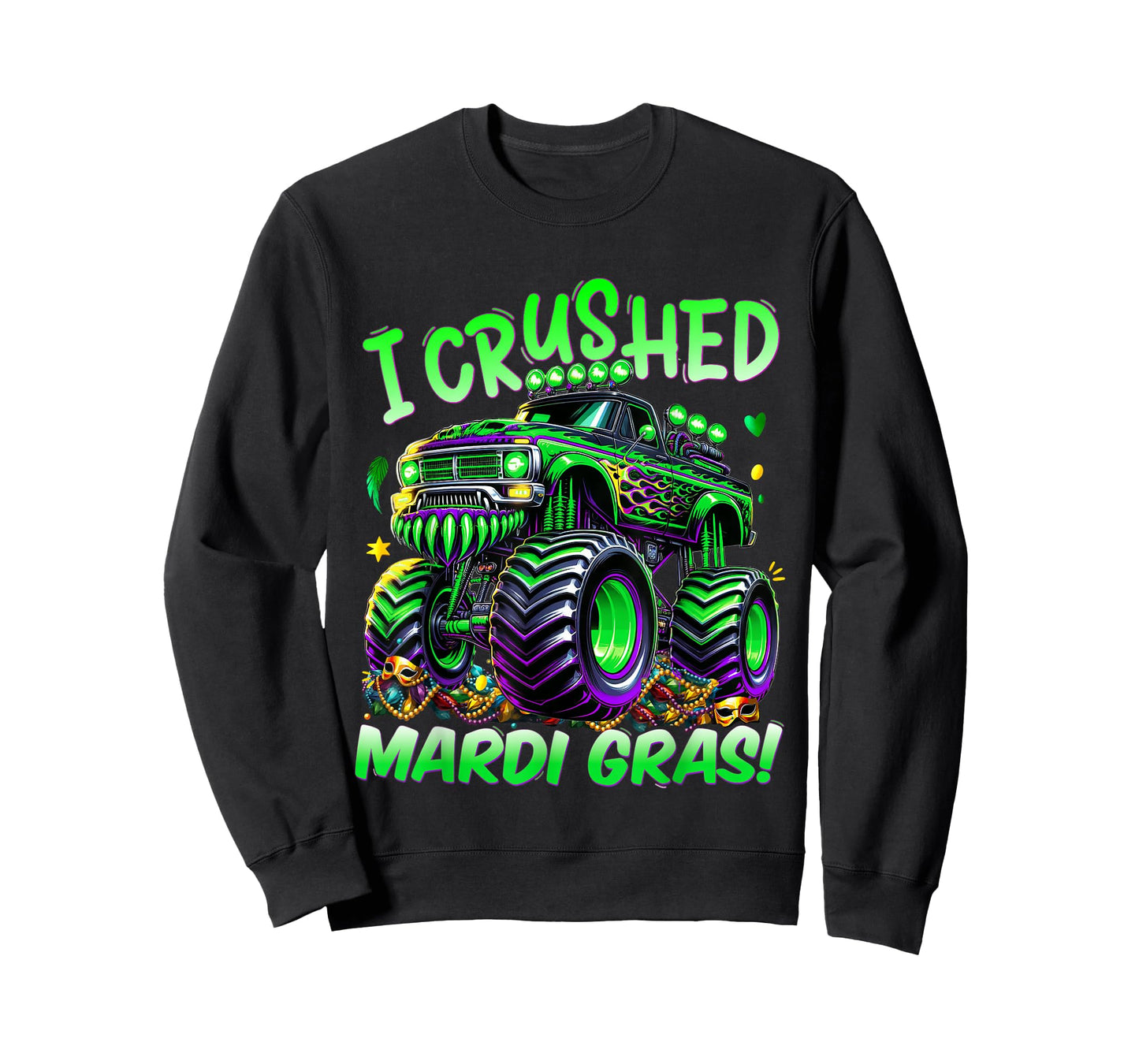 I Crushed Mardi Gras Monster Truck for Boys and Kids T-Shirt