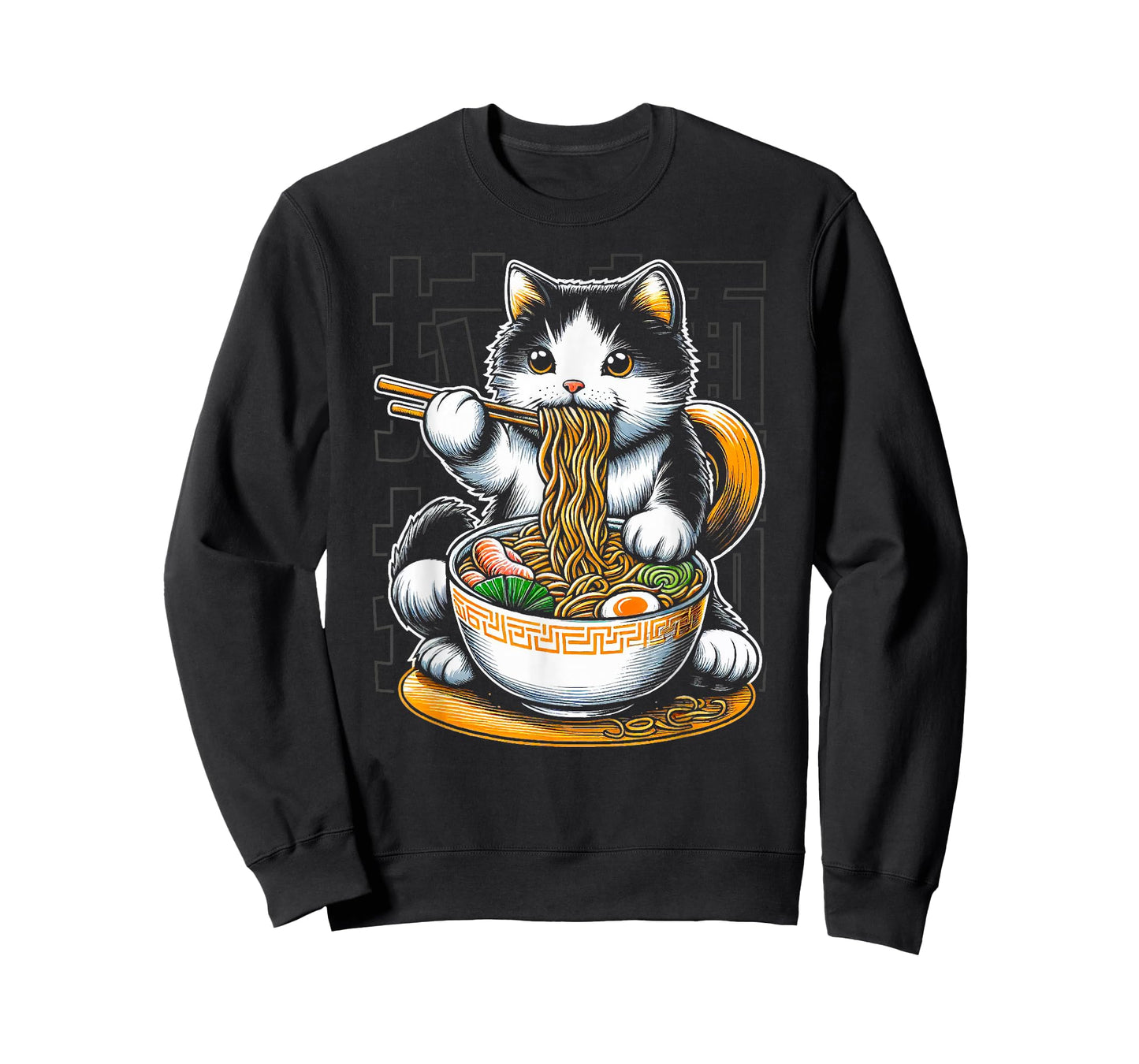 Cat Eating Ramen Food Cat Lover Ramen Noodles Eater T-Shirt