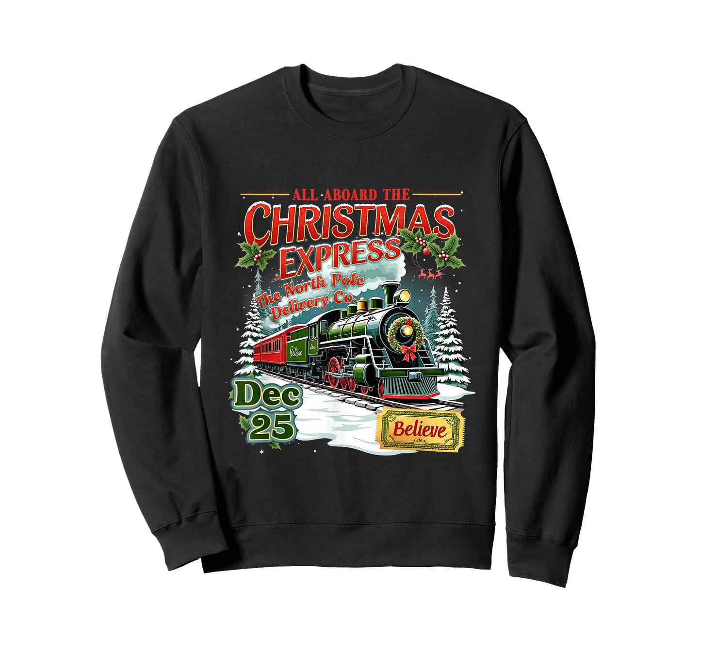 Believe Wonderland Express Train All Aboard Christmas Town T-Shirt