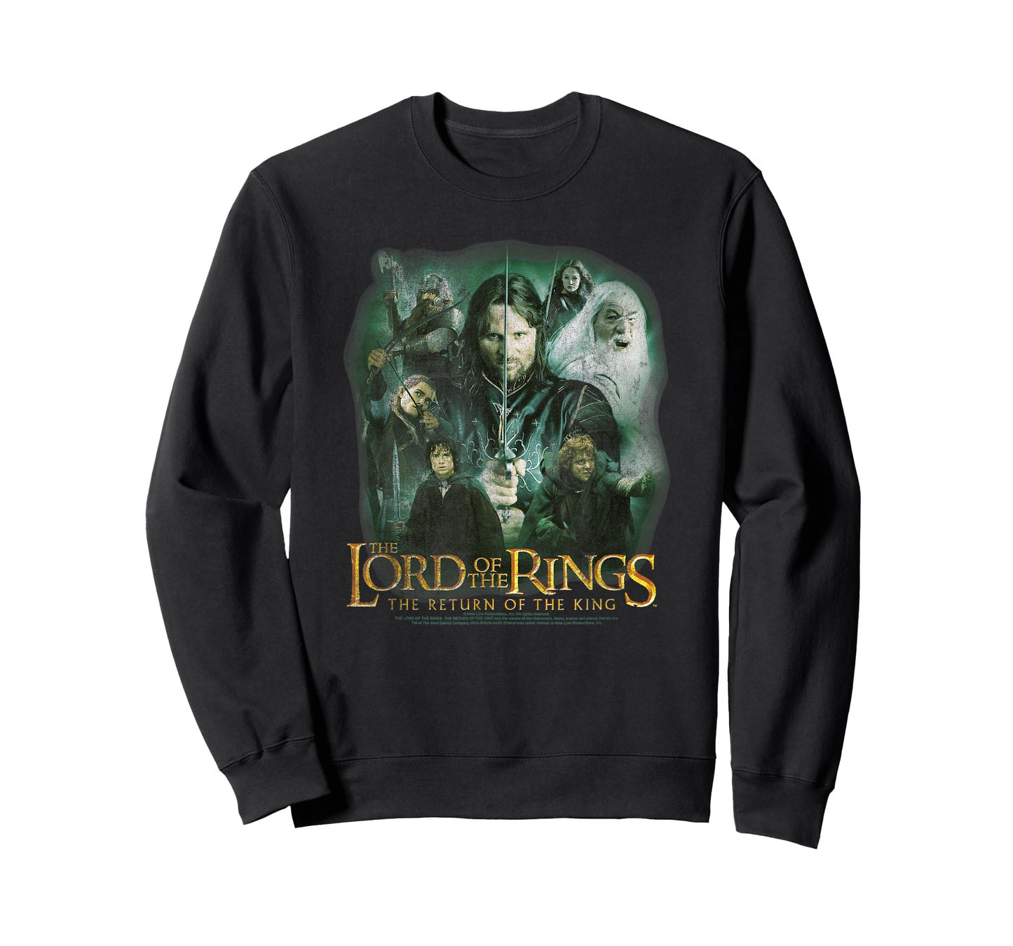 Lord of The Rings Character Collage Action Poses Fantasy T-Shirt