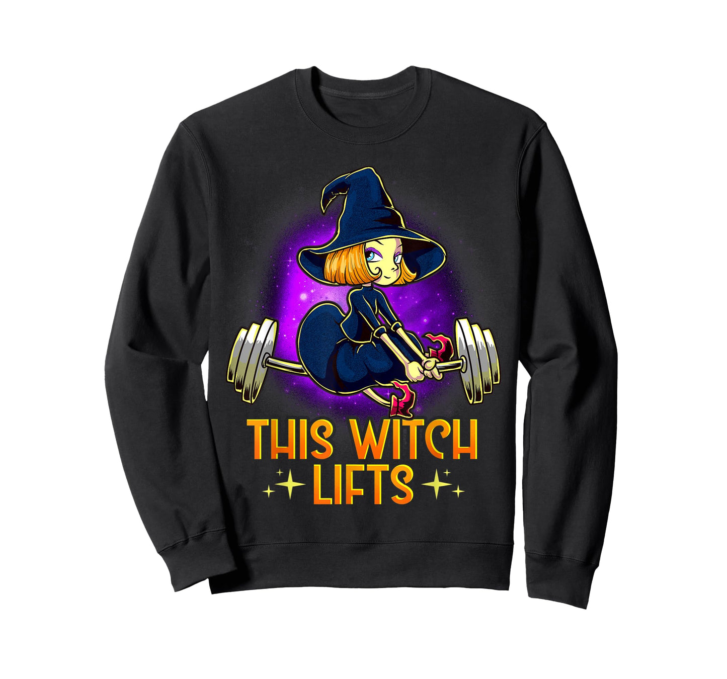 This Witch Lifts Funny Halloween Barbell Fitness Gym Witch T-Shirt