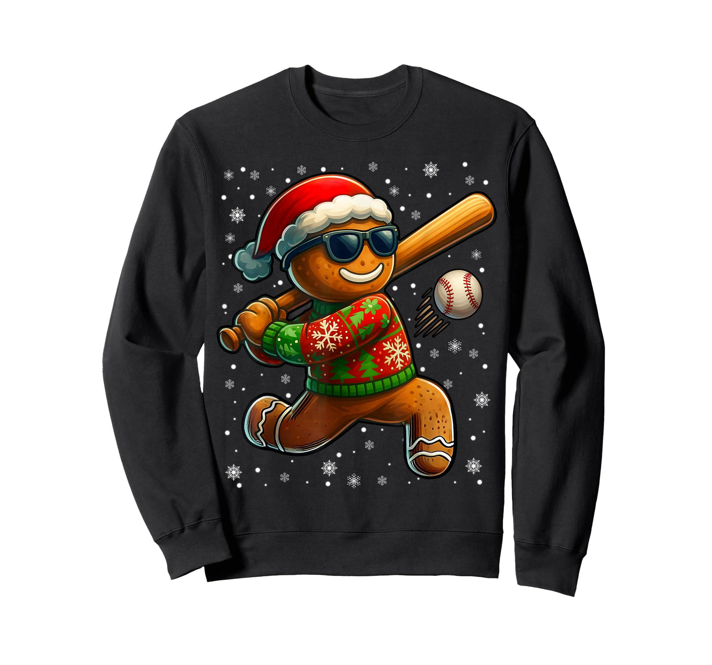 Gingerbread Baseball Player Coach Christmas Xmas Boy Men T-Shirt