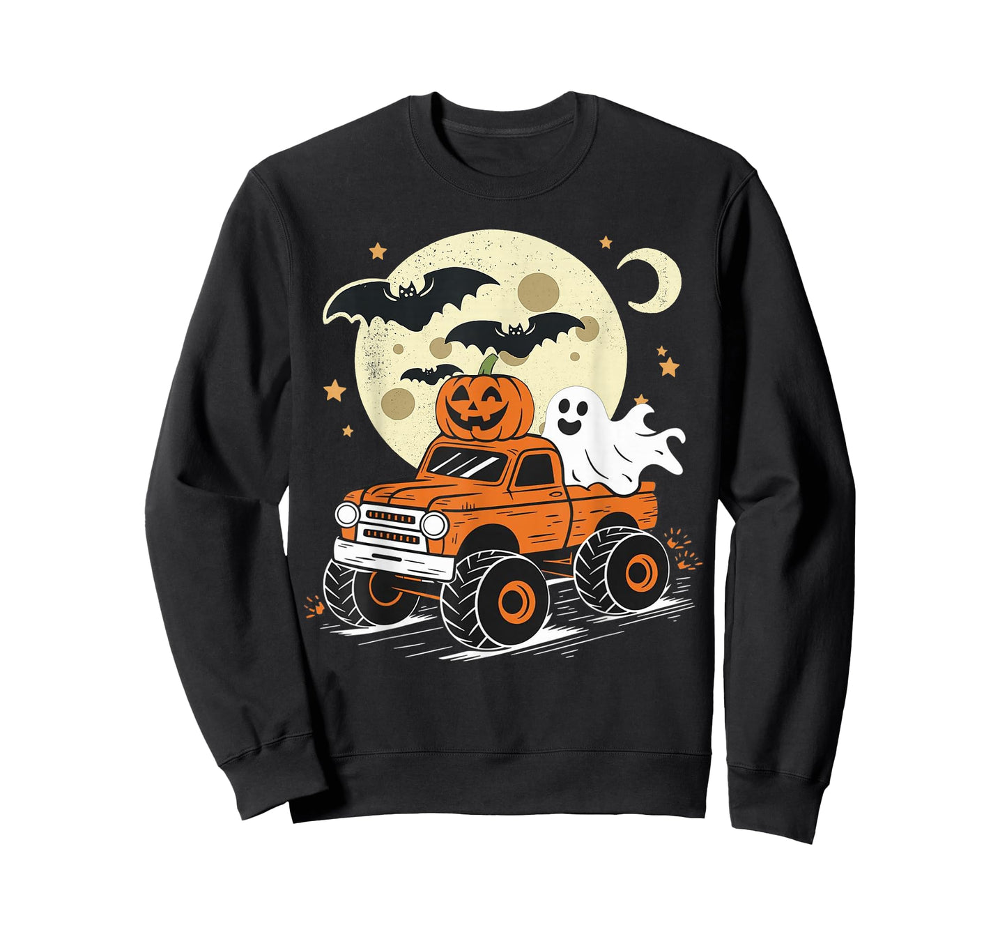 Monster Truck Ghost Pumpkin Halloween for Men Women Kids T-Shirt