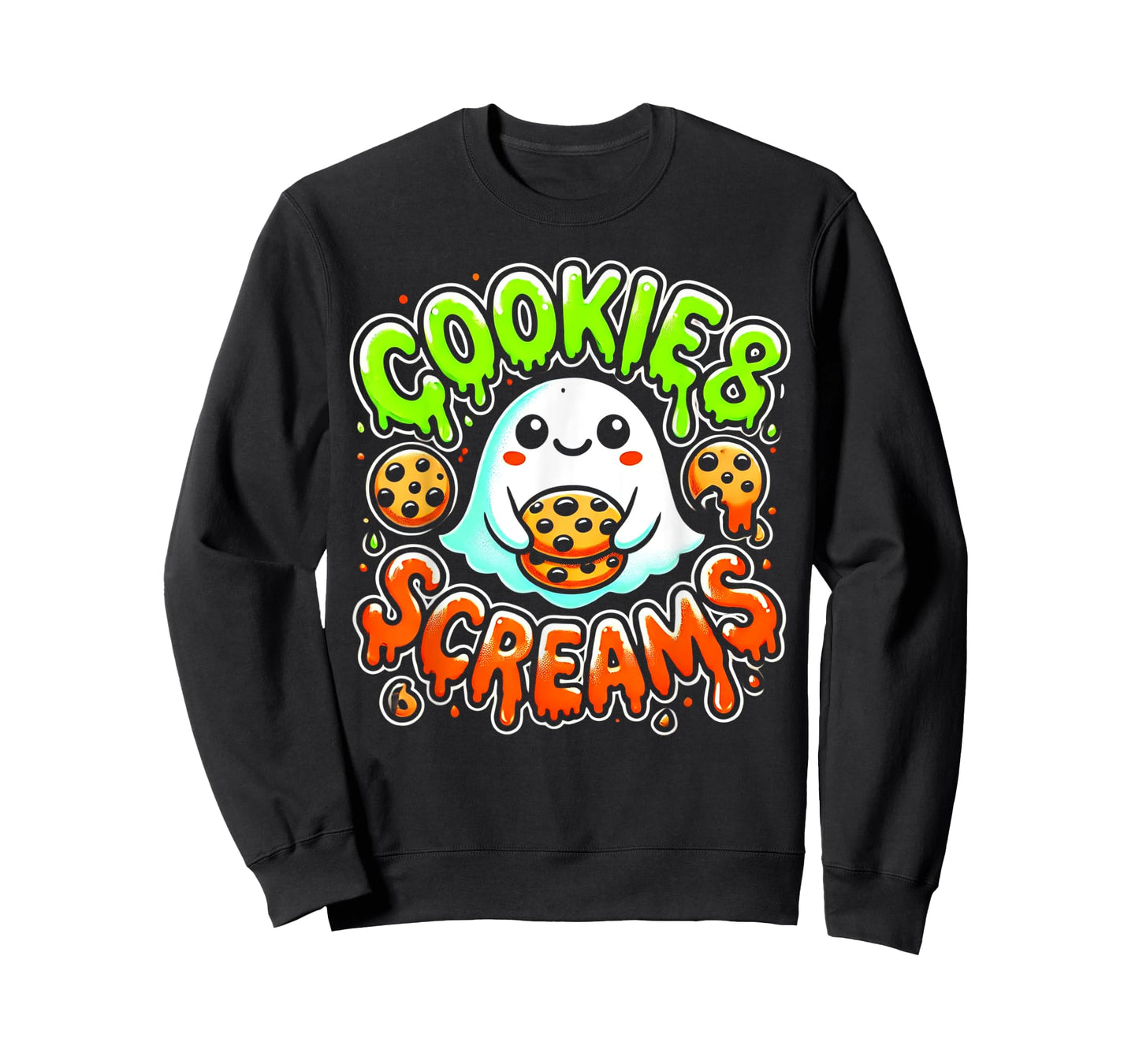 Funny Halloween Cookies and Screams Hungry Ghost T-Shirt
