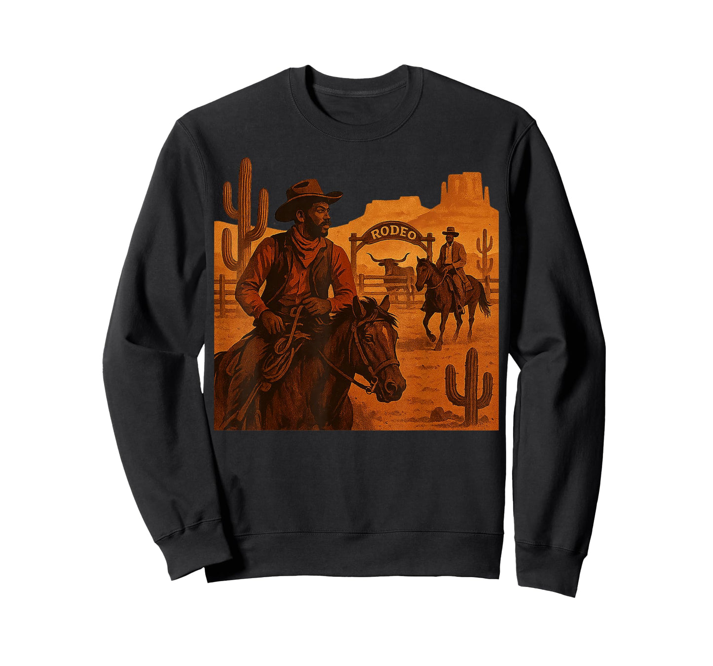Black Cowboy Western Rodeo Melanin History Texas Boy Men T-Shirt