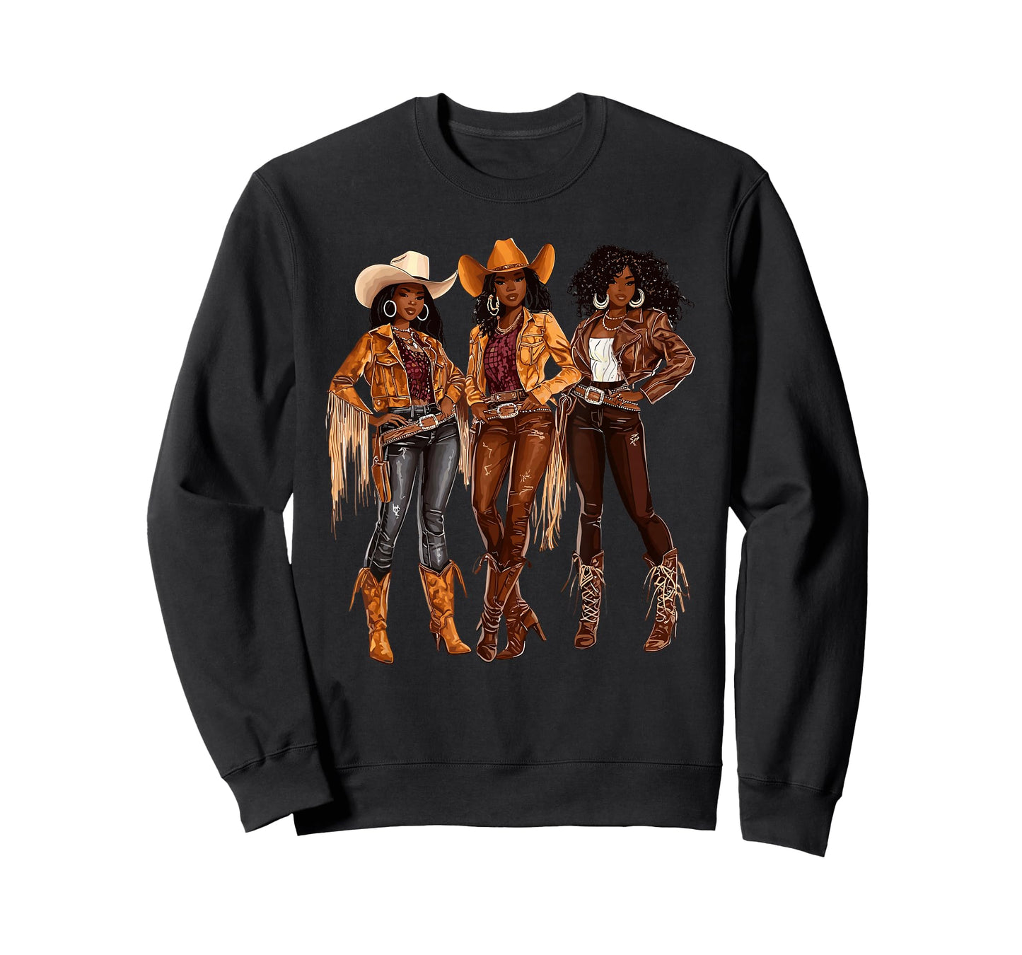 Black African American Cowgirl Western Country Texas Rodeo T-Shirt