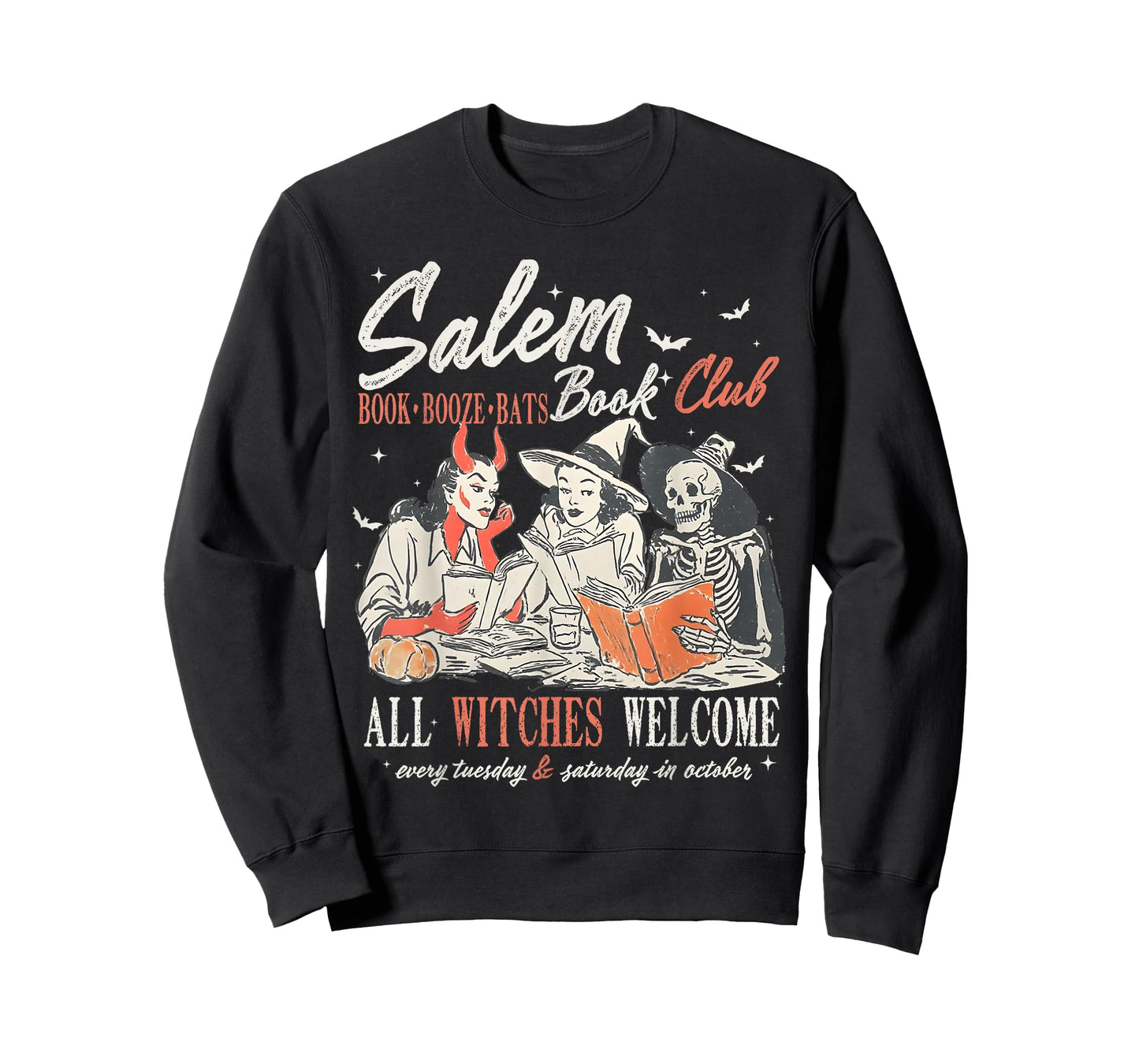 Vintage Salem Book Club Witchy Witch Spooky Season Halloween T-Shirt