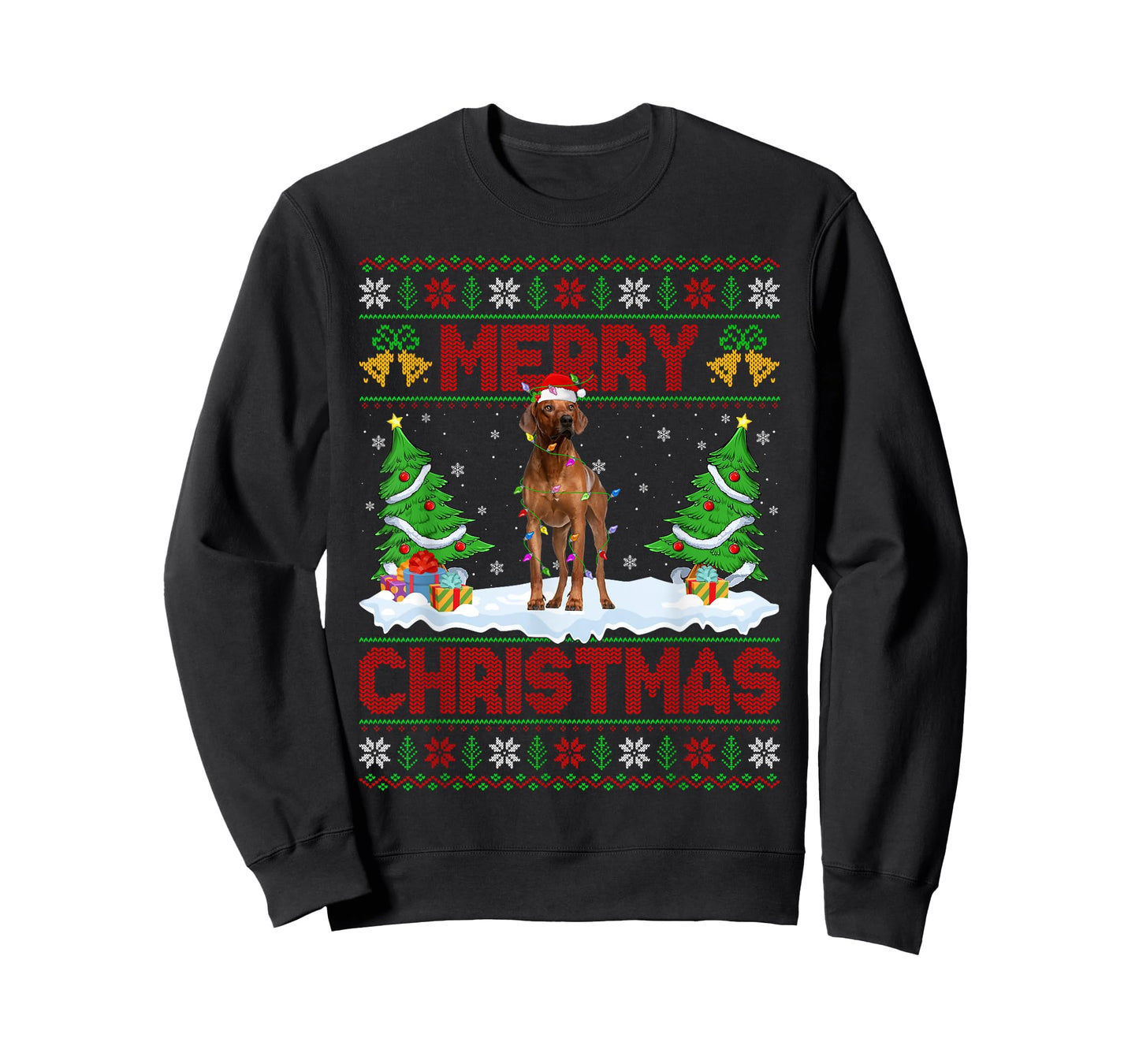 Rhodesian Ridgeback Christmas Ugly Sweater Funny Dog Xmas T-Shirt