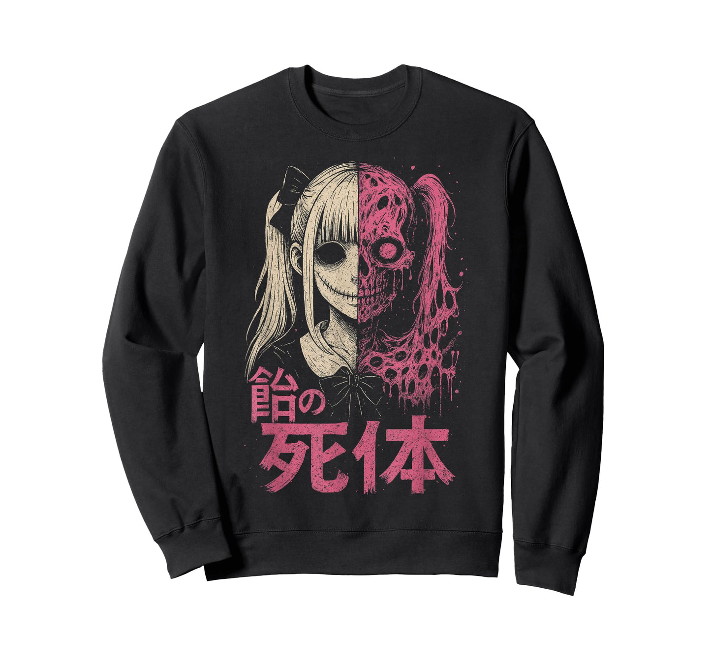 Anime Horror Manga Creepy Cute Japanese Pink Alt Goth Girl T-Shirt