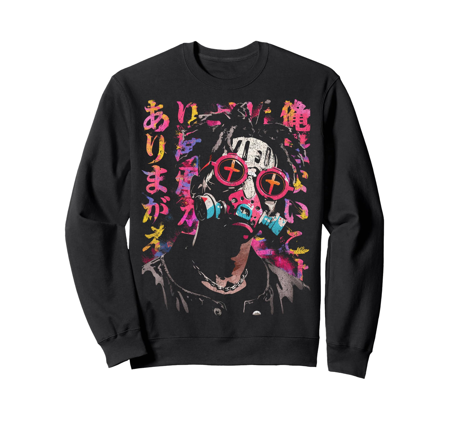Japanese Streetwear Afro Cyberpunk Y2K Techwear Manga Anime T-Shirt