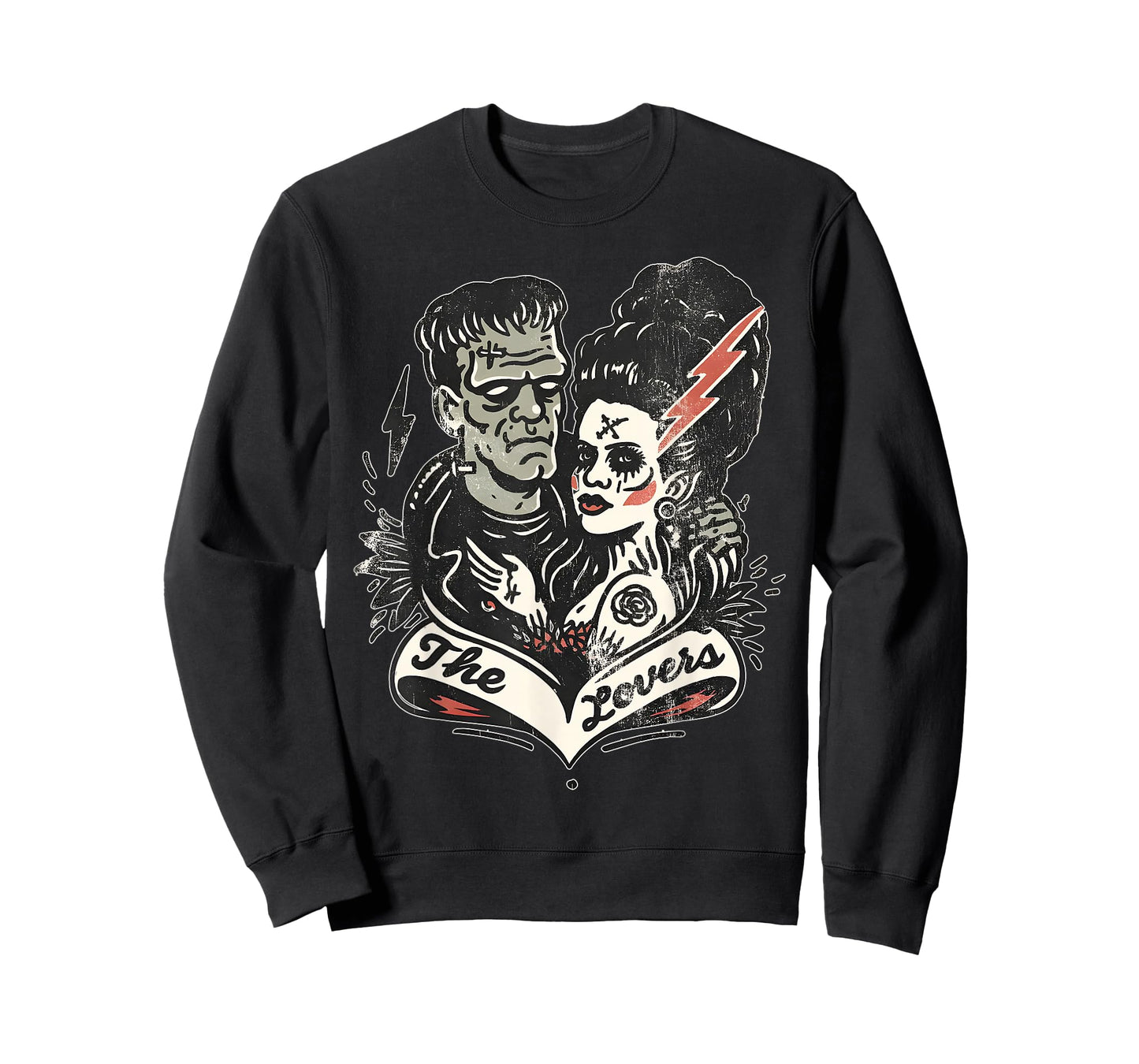 The Lovers Frankenstein & Bride Tarot Card Vintage Horror T-Shirt