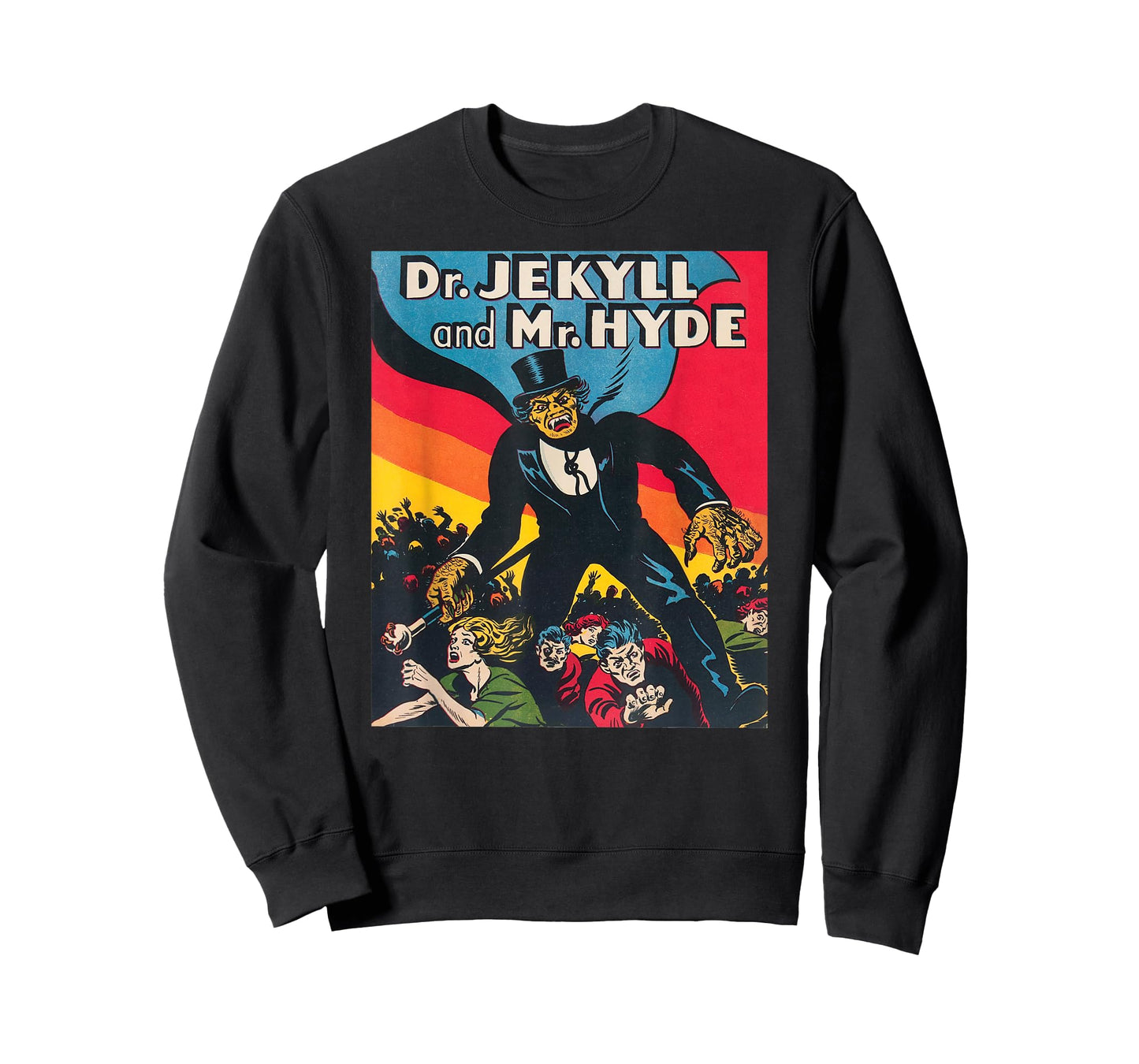 Dr. Jekyll & Mr. Hyde T-Shirt Art - Retro Halloween Monster T-Shirt