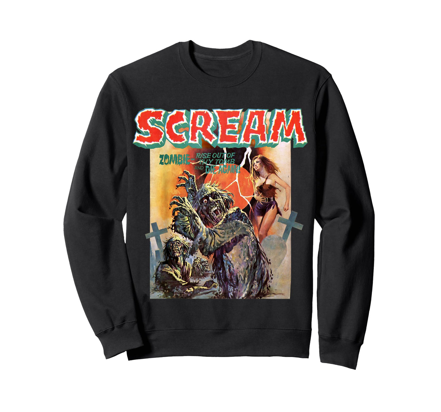 Zombie Tee Vintage Movie Horror Poster Comic Book Graphic T-Shirt